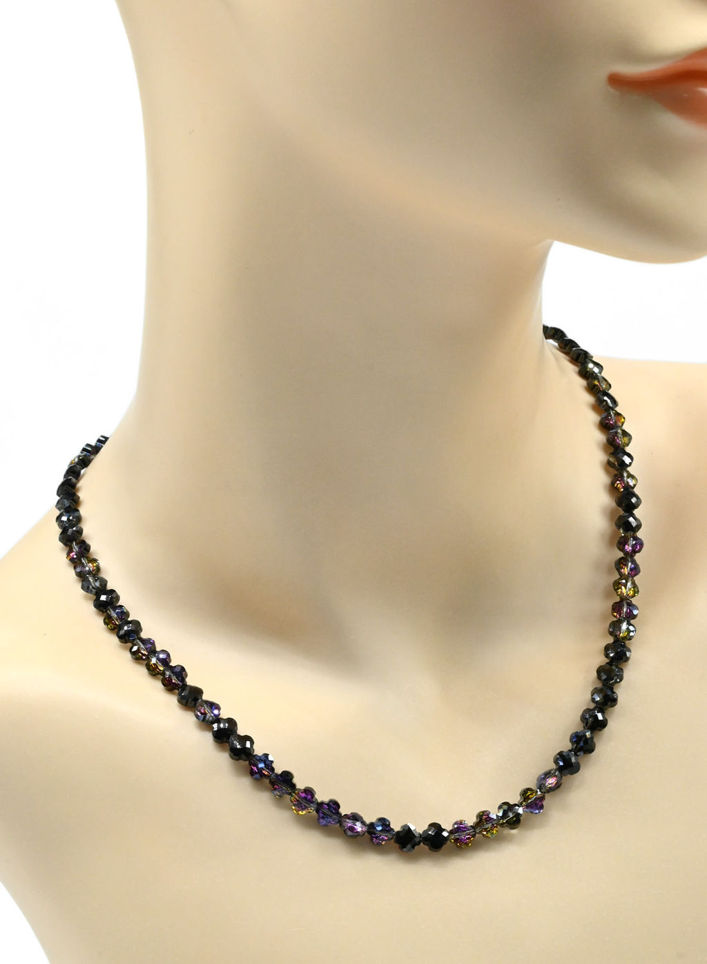 Бусы из циркона клевер 6мм цв.турмалин, 46см