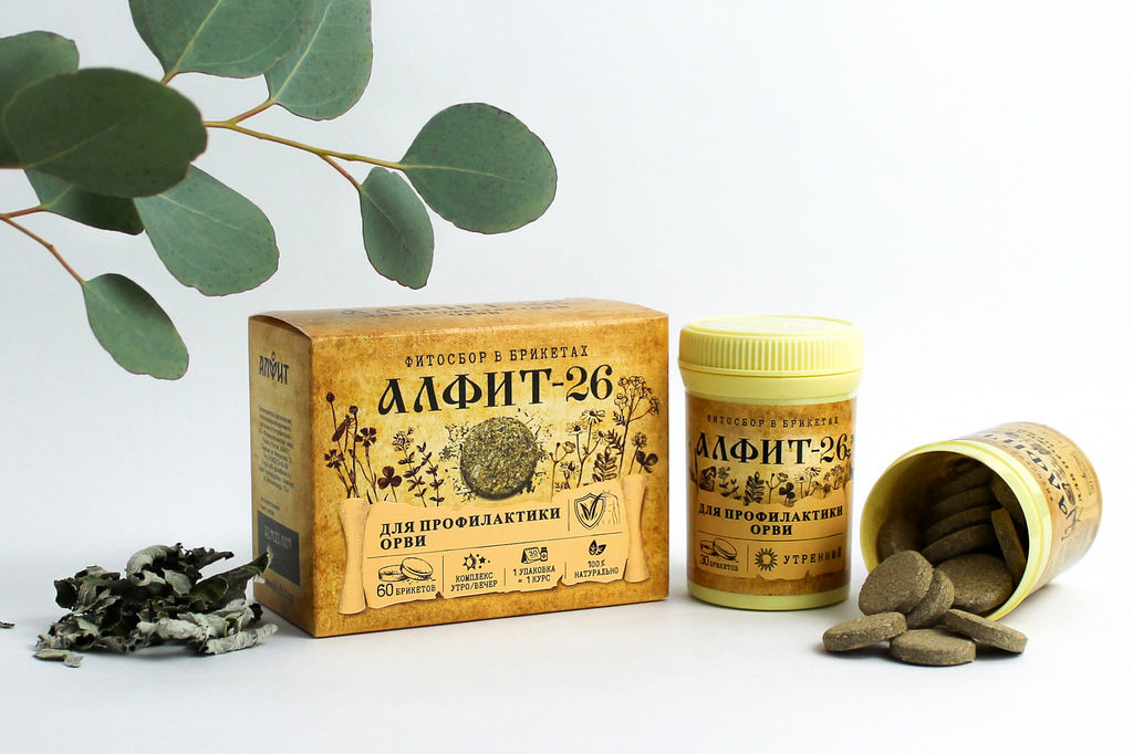 Алфит-26 Для профилактики ОРВИ БАД в брикетах Алфит 1208