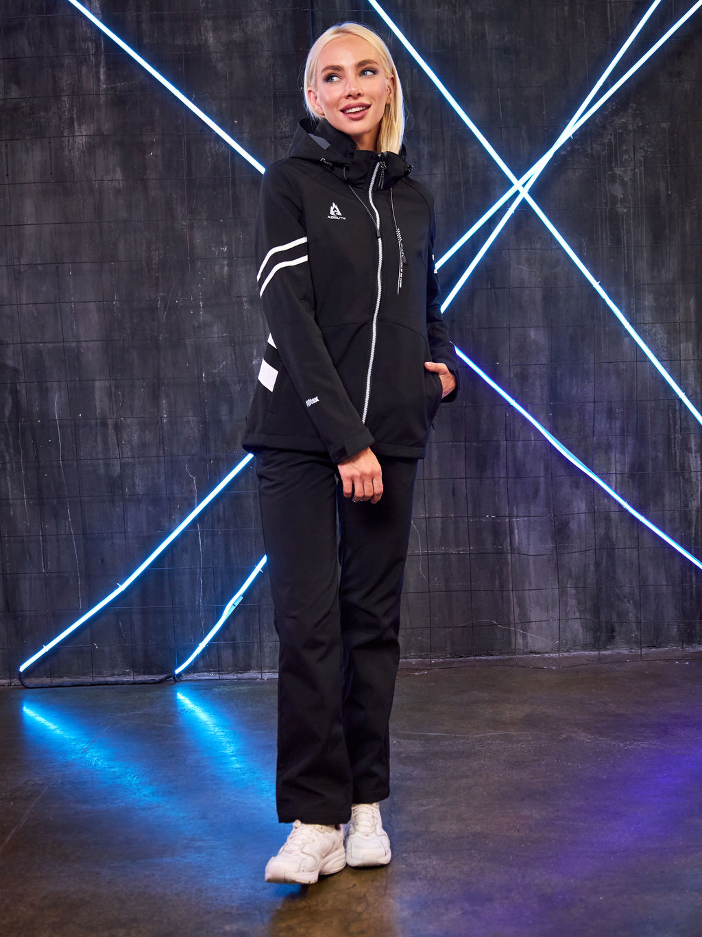 Женская мембранная куртка виндстоппер на флисе Azimuth Заря 124/23982_704 Черный  фото 11