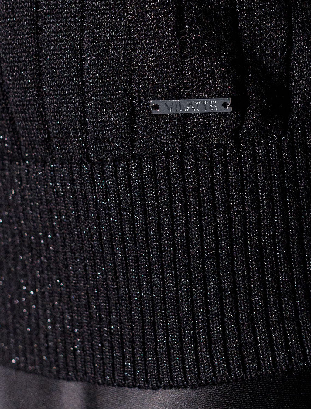 Джемпер с коротким рукавом тонкой вязки из вискозы с люрексом - Vilatte фото 5