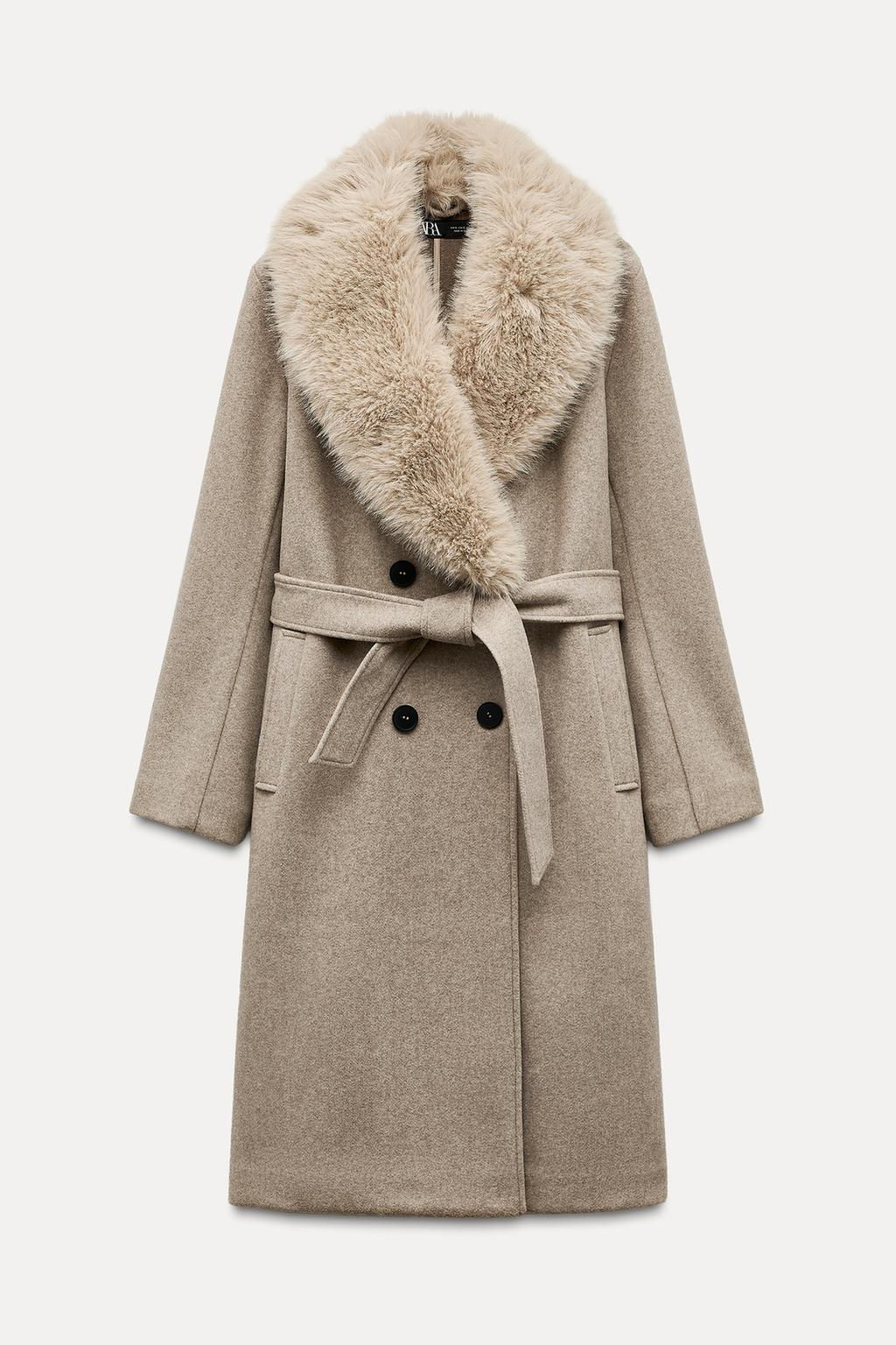 FAUX FUR LAPEL COAT - Zara фото 3