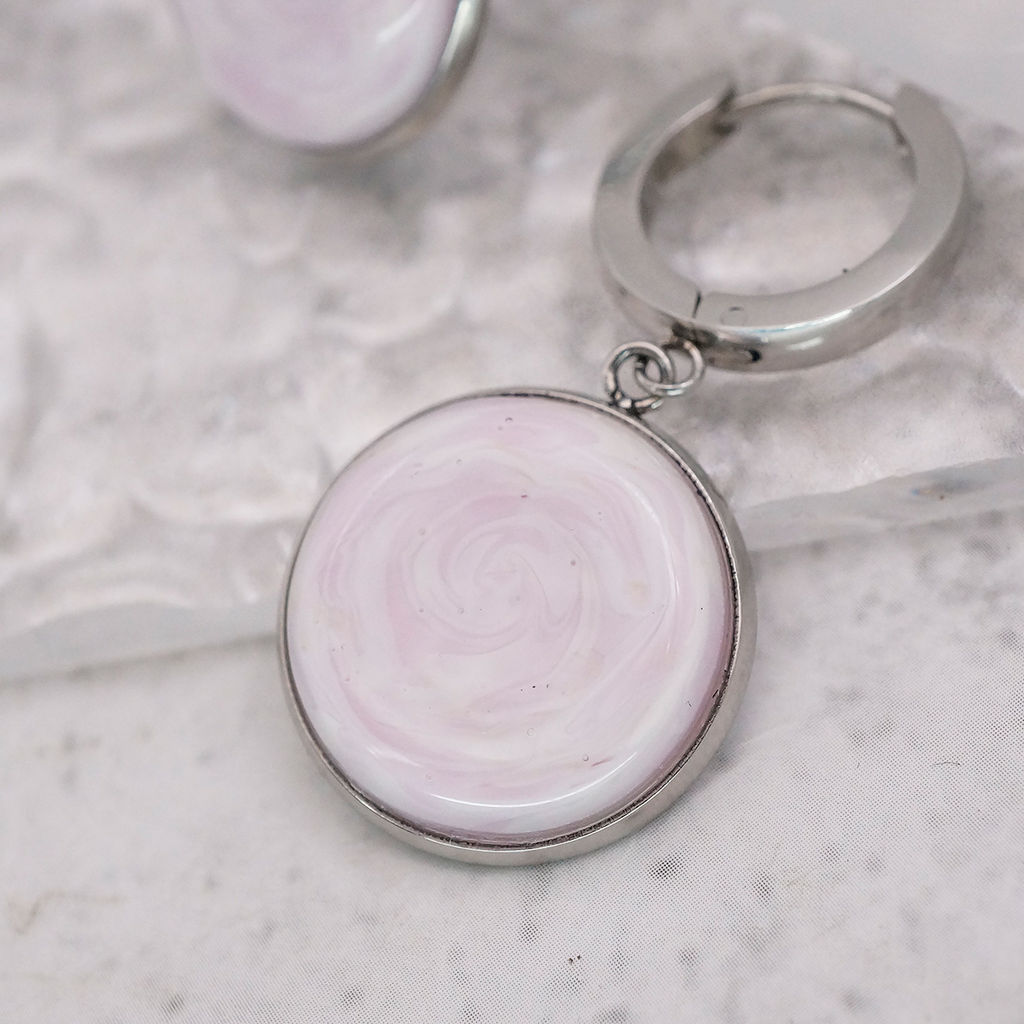 Серьги из муранского стекла PINK CLOUD LS3521 - Vloes фото 3