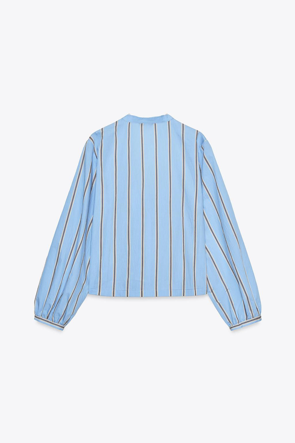 STRIPED POPLIN SHIRT WITH TIES - Zara фото 9