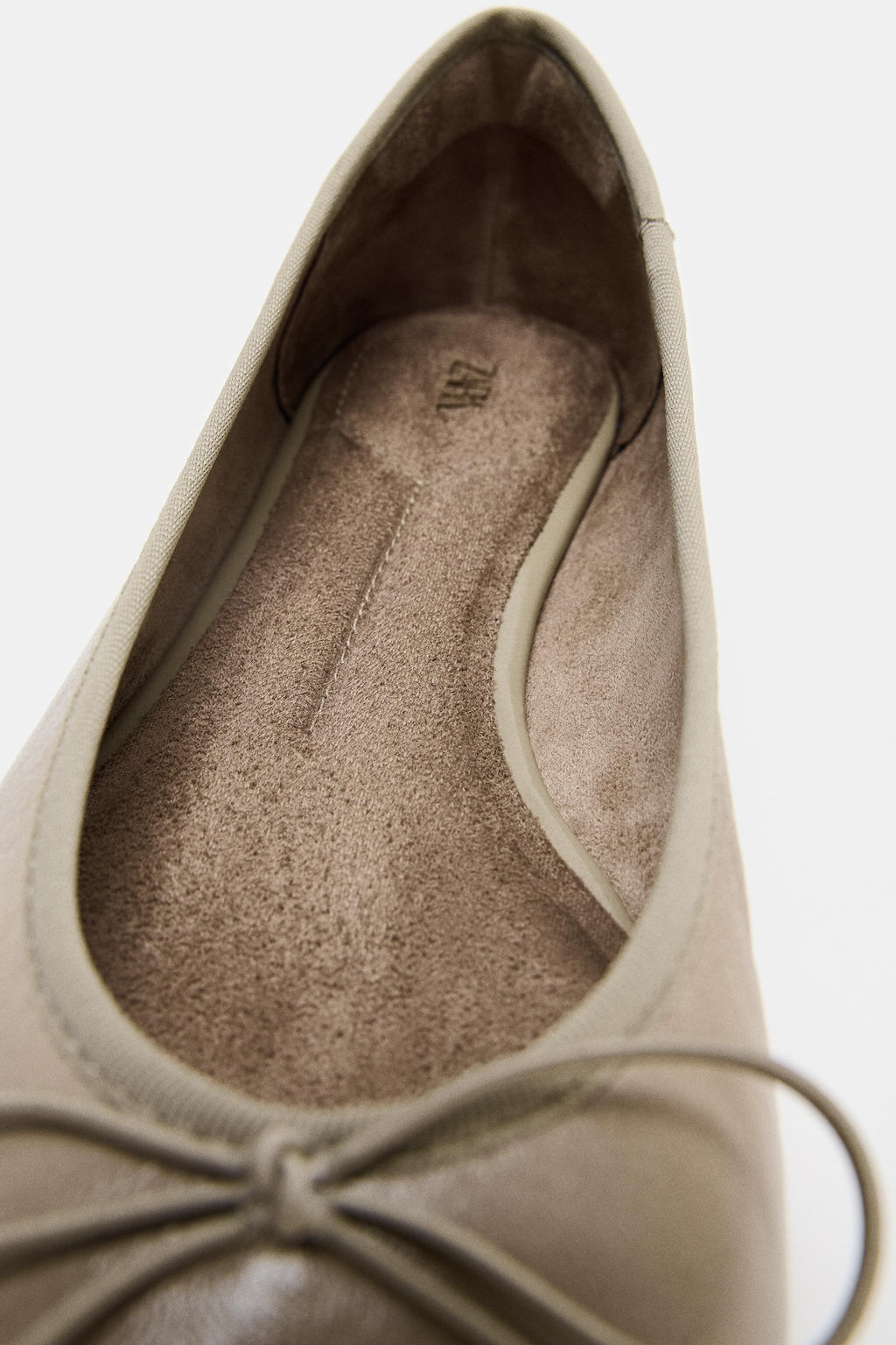 LEATHER BOW BALLET FLATS - Zara фото 12