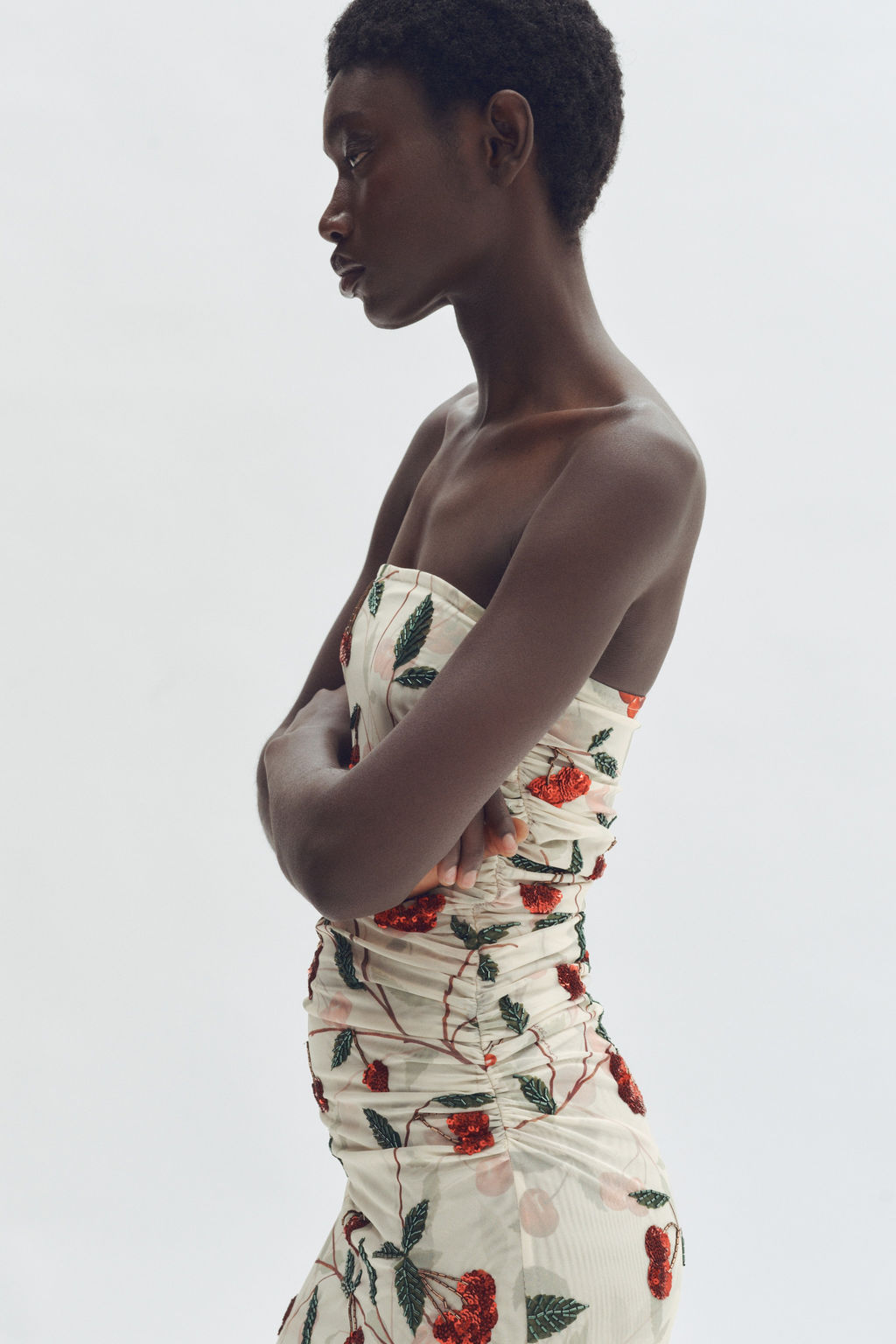 Vestido de tubo en malla con estampado de cerezas - H&m фото 7