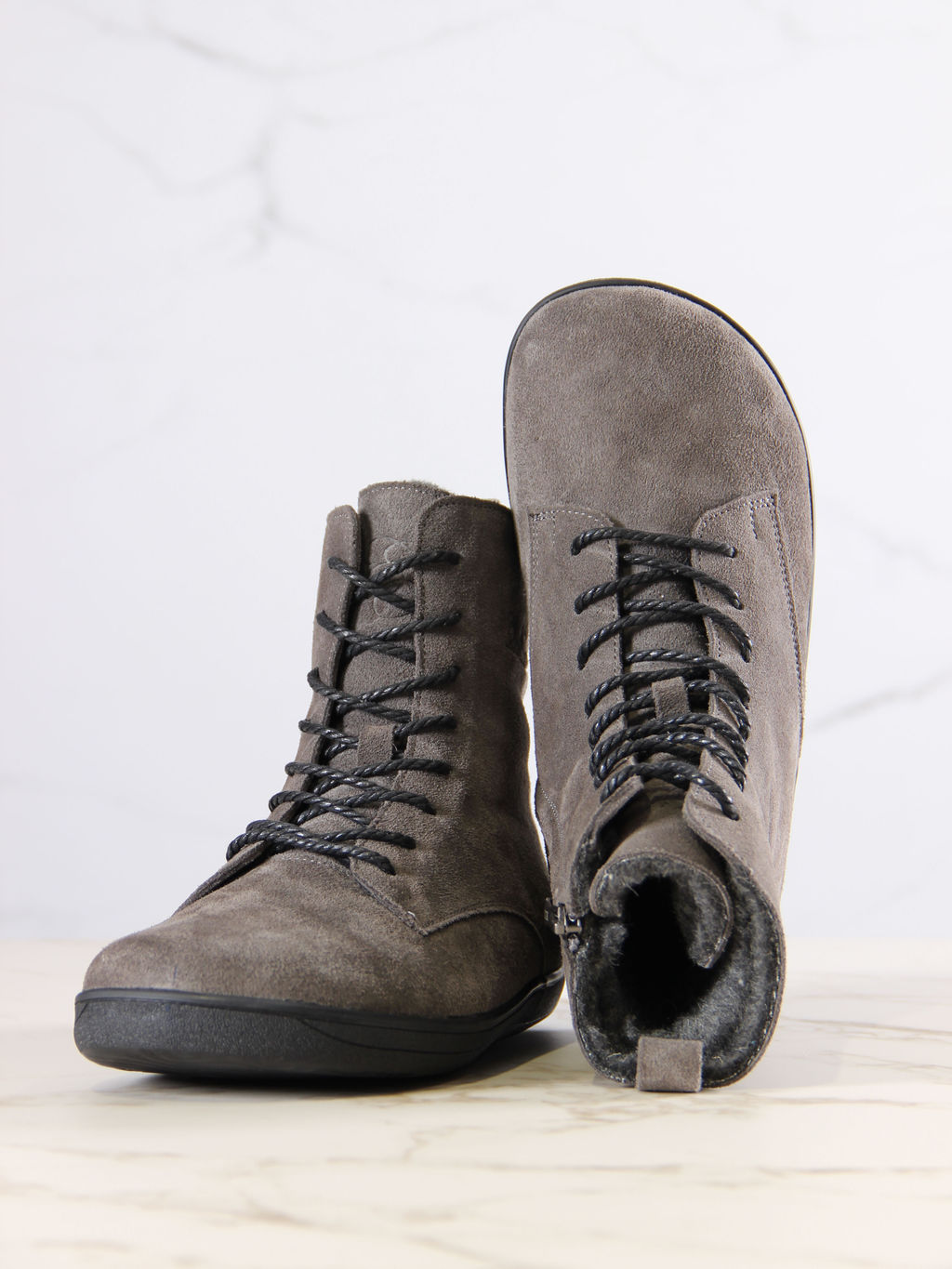 Босоногие ботинки 351.NATAbl.Серый замок замша/байка