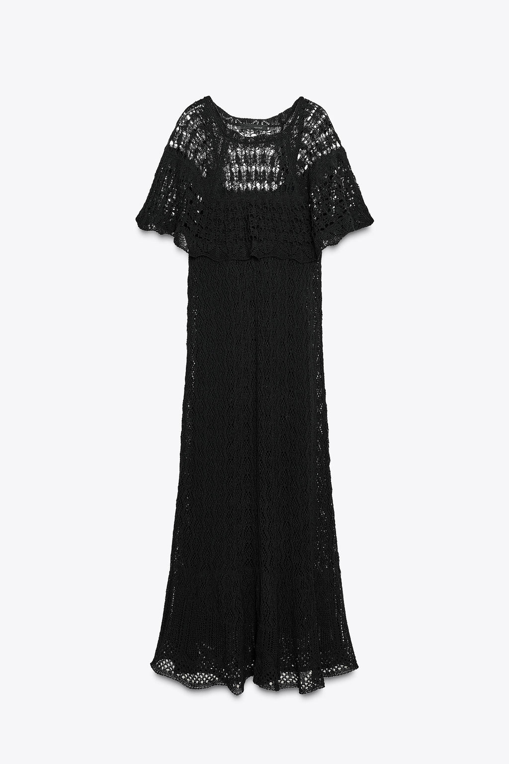 POINTELLE KNIT LONG DRESS WITH RUFFLE - Zara фото 7