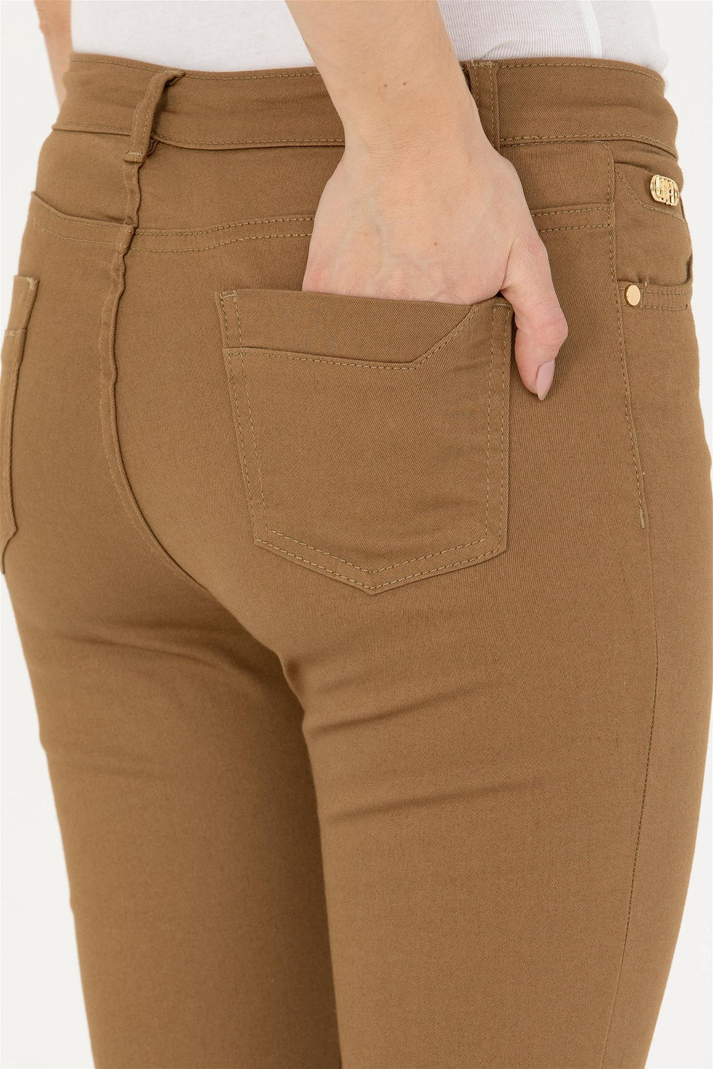 Женские брюки из плотной ткани светло-хаки - U.s. polo assn фото 14