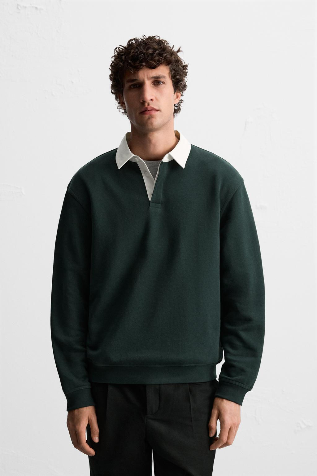 CONTRAST COLLAR POLO SHIRT - Zara фото 10