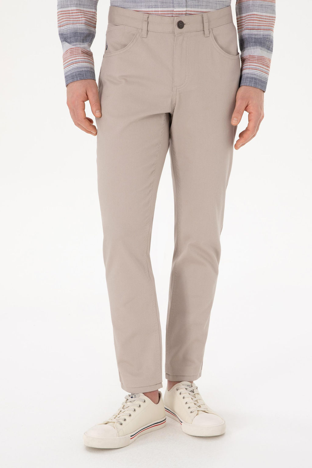 Erkek Ta_ Slim Fit Kanvas Pantolon