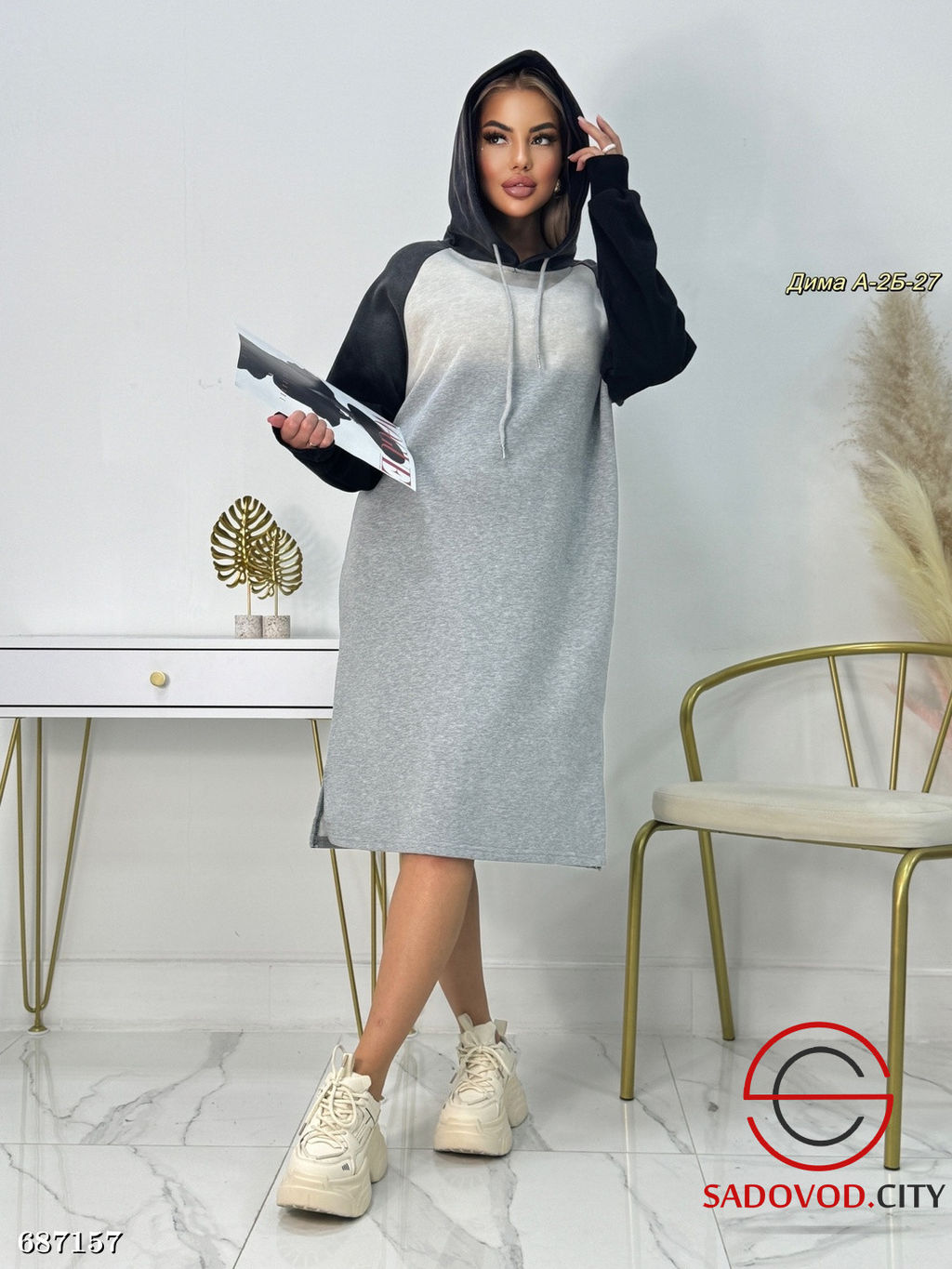 Платье худи с капюшоном женское - Bruno фото 3