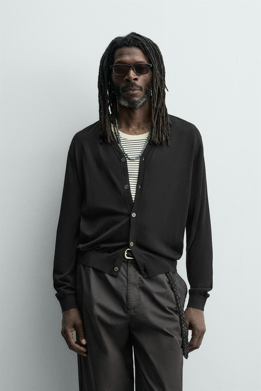 C?RDIGAN 100% SEDA AARON LEVINE X ZARA / Negro  фото 2
