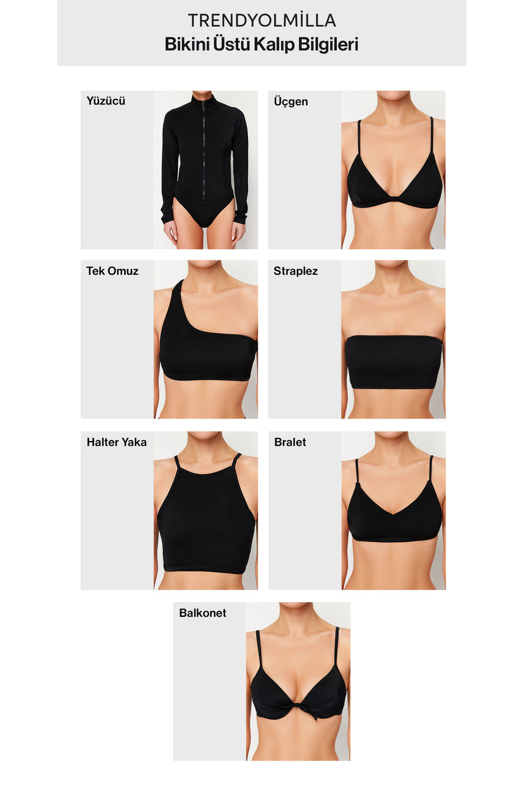 TRENDYOLMILLA Siyah Straplez Buzgulu Bikini Ustu TBESS24BU00112
