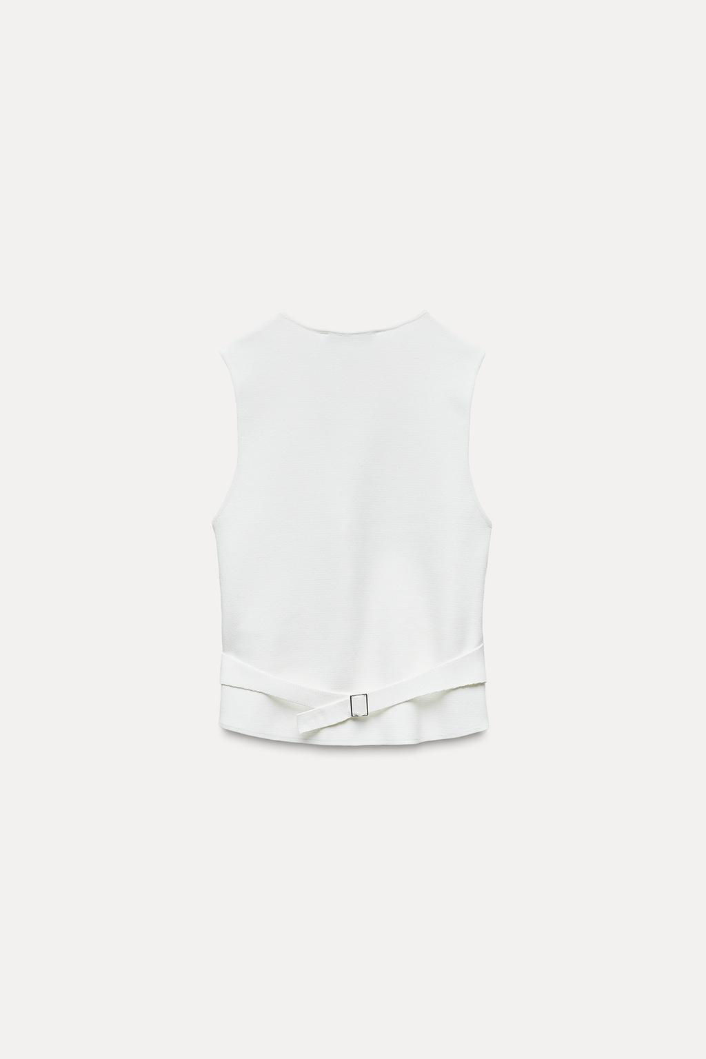 KNIT WAISTCOAT TOP WITH BACK TAB - Zara фото 4