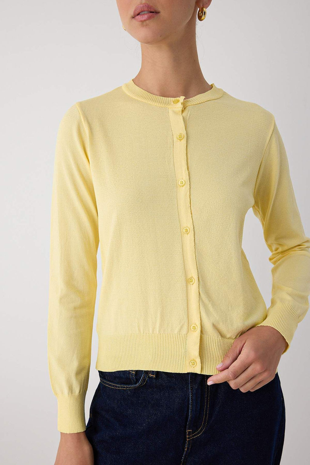 Sar? Premium/Ozel Iplik Merserize Gorunumlu Bisiklet Yaka Basic Triko H?rka TWOAW26HI00095 - Trendyolmilla фото 13