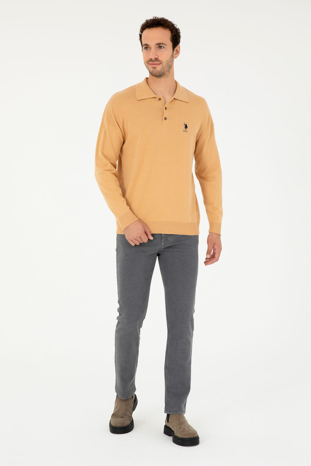 Erkek Camel Basic Kazak - U.s. polo assn фото 9