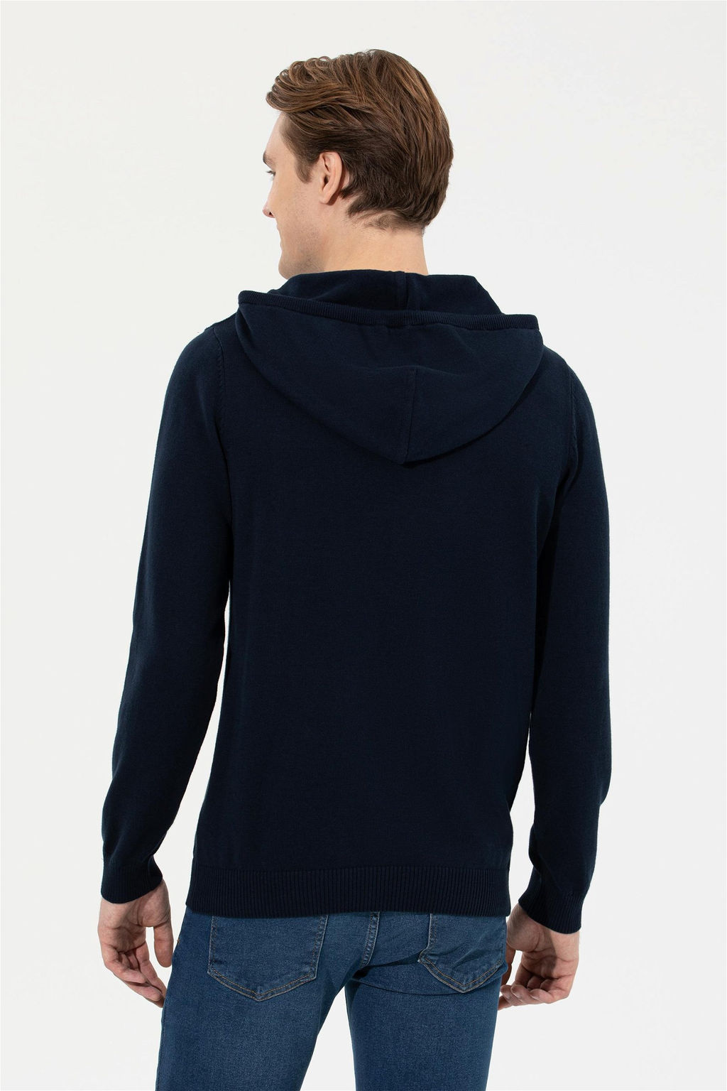 U. S. Polo Assn Мужской темно-синий трикотажный свитер с капюшоном - U.s. polo assn фото 11