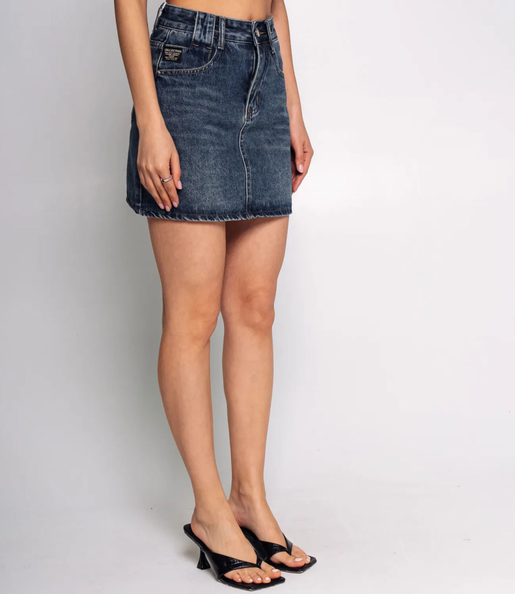 Джинсовая юбка #КТ9553, синий