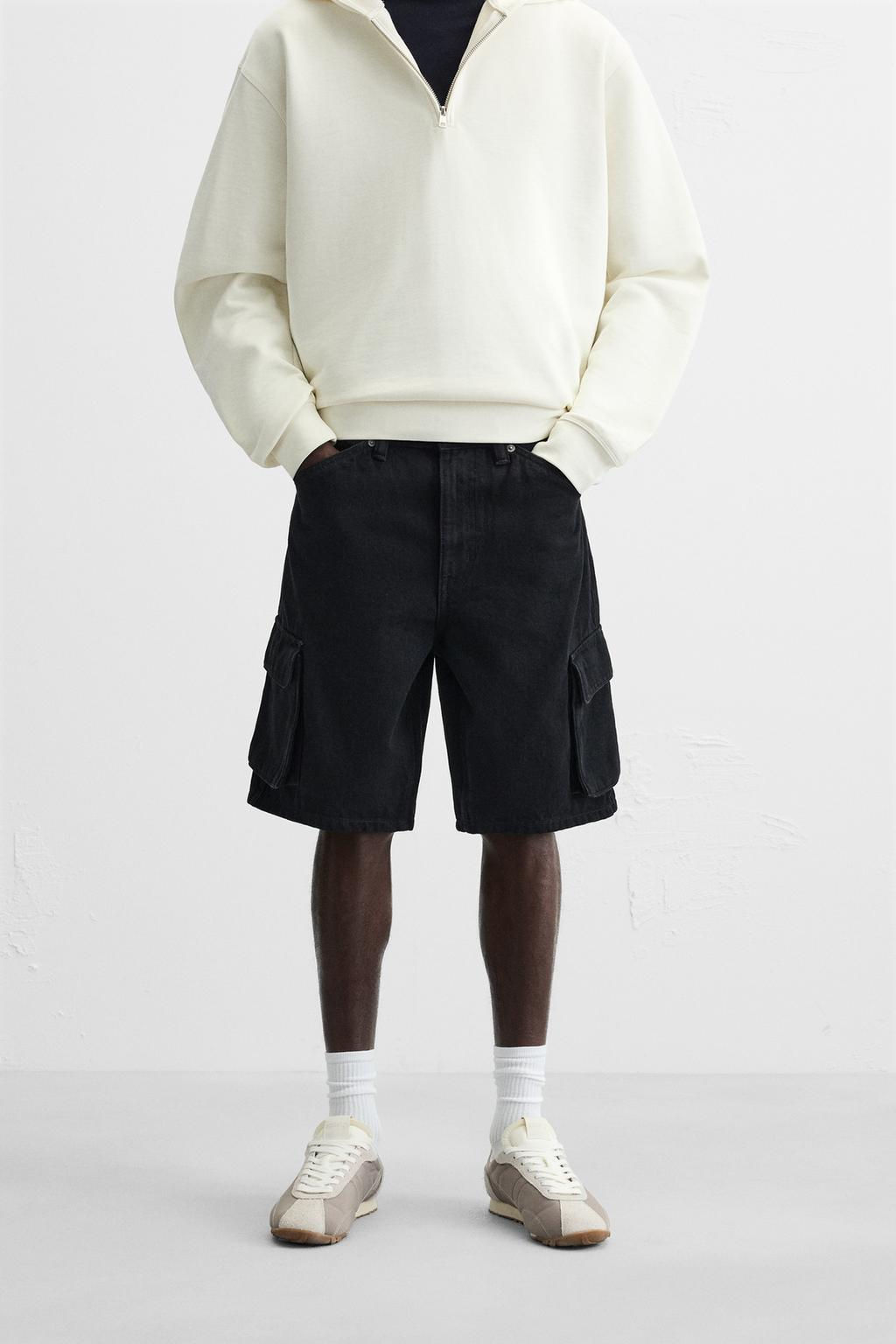 DENIM CARGO BERMUDA SHORTS - Zara фото 12