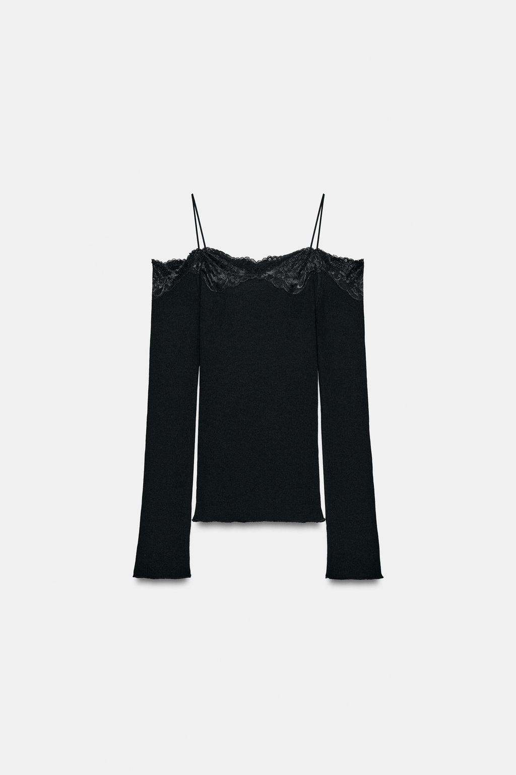 T-SHIRT WITH BARE SHOULDERS - Zara фото 14