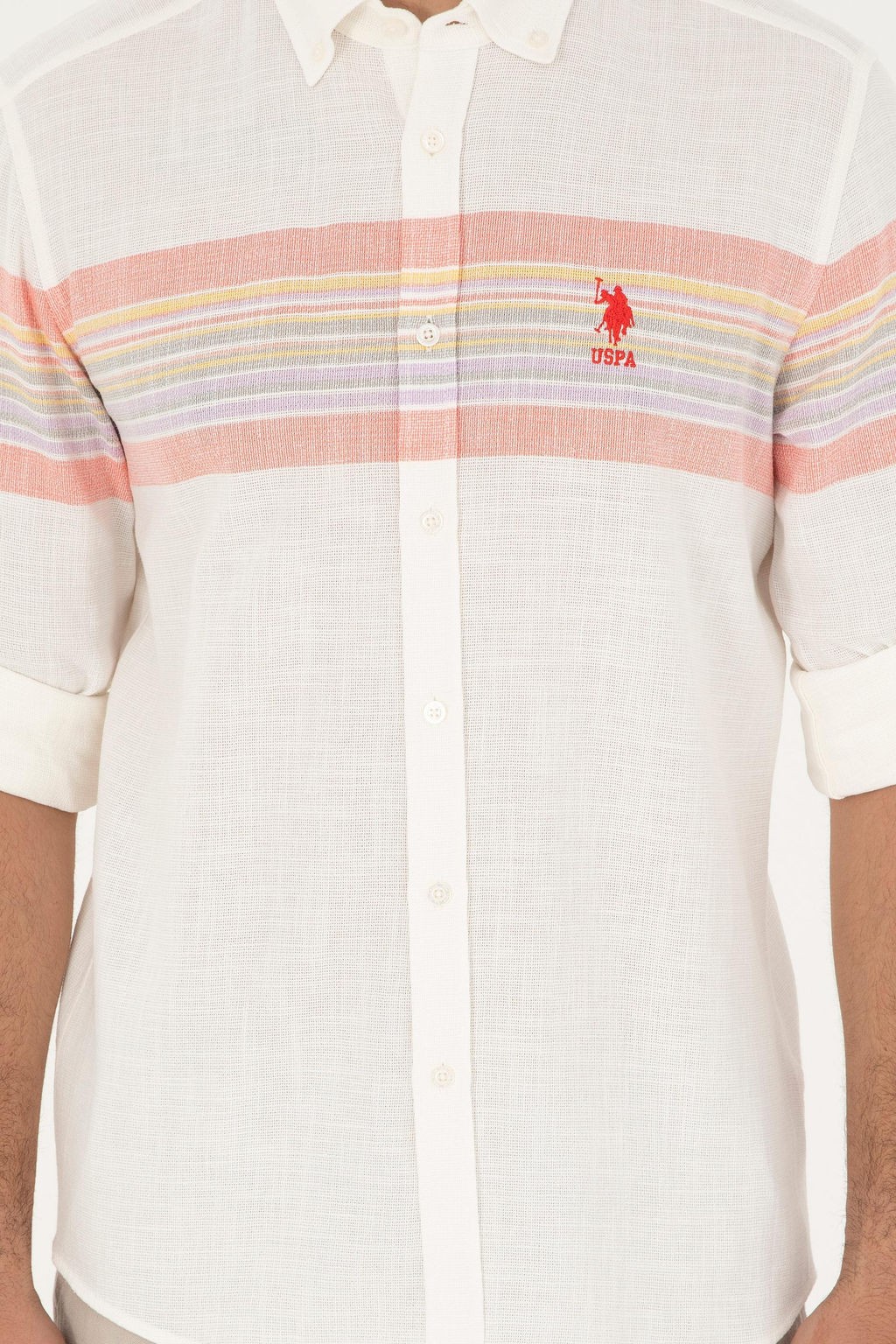 Мужская рубашка с длинным рукавом цвета граната Неожиданная скидка в корзине - U.s. polo assn фото 6