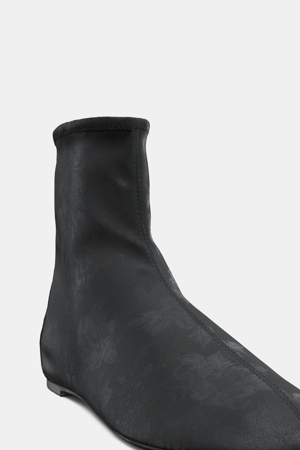 FLAT SATIN-EFFECT ANKLE BOOTS - Zara фото 7