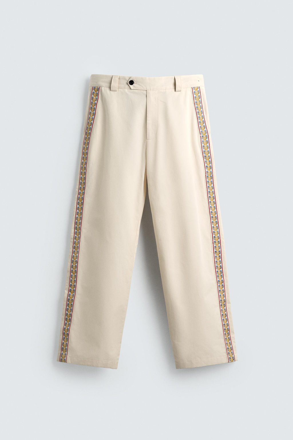 EMBROIDERED STRIPE TROUSERS - Zara фото 6