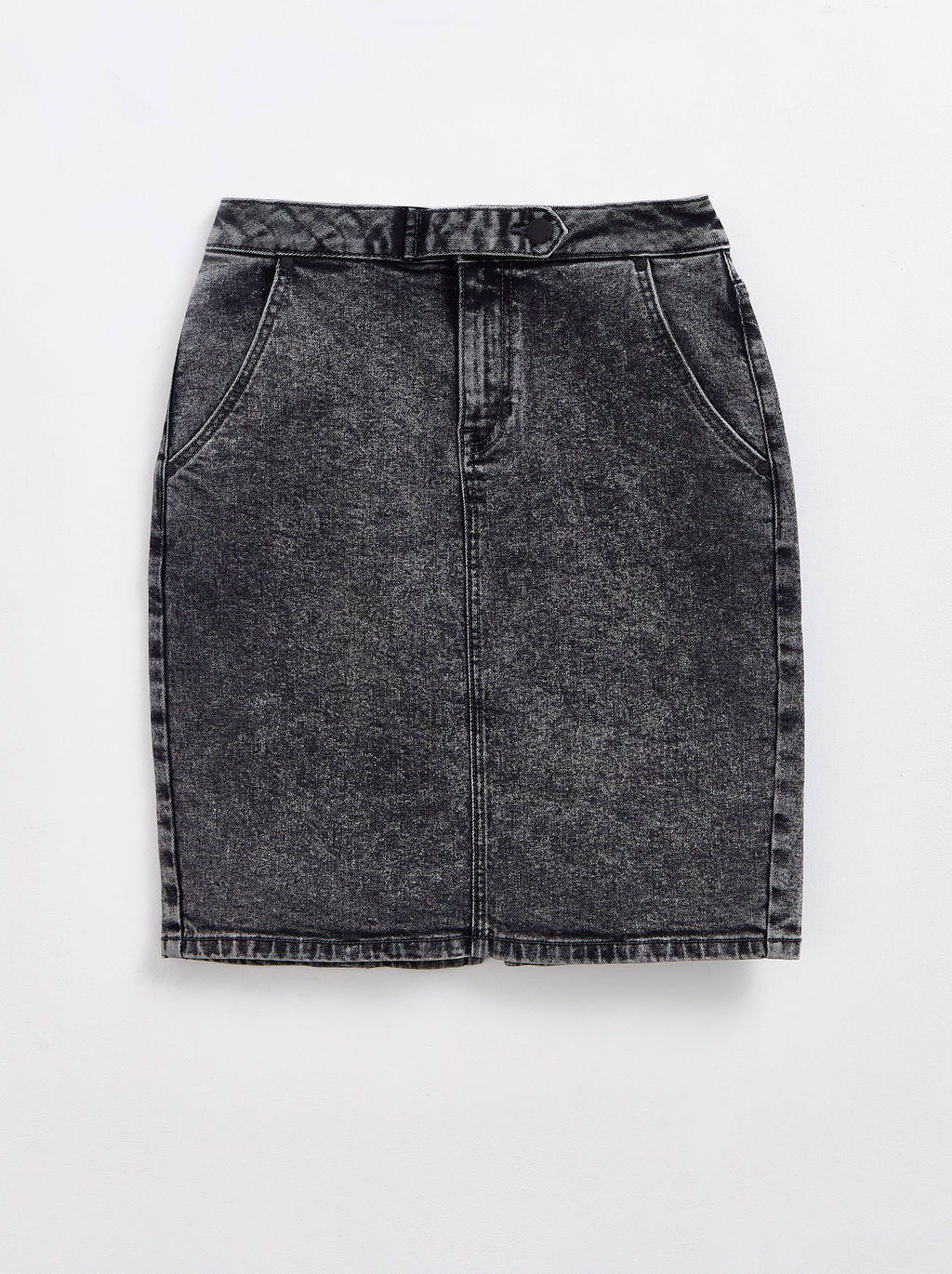 CONTE Джинсовая юбка прямого силуэта CON-385 acid washed grey