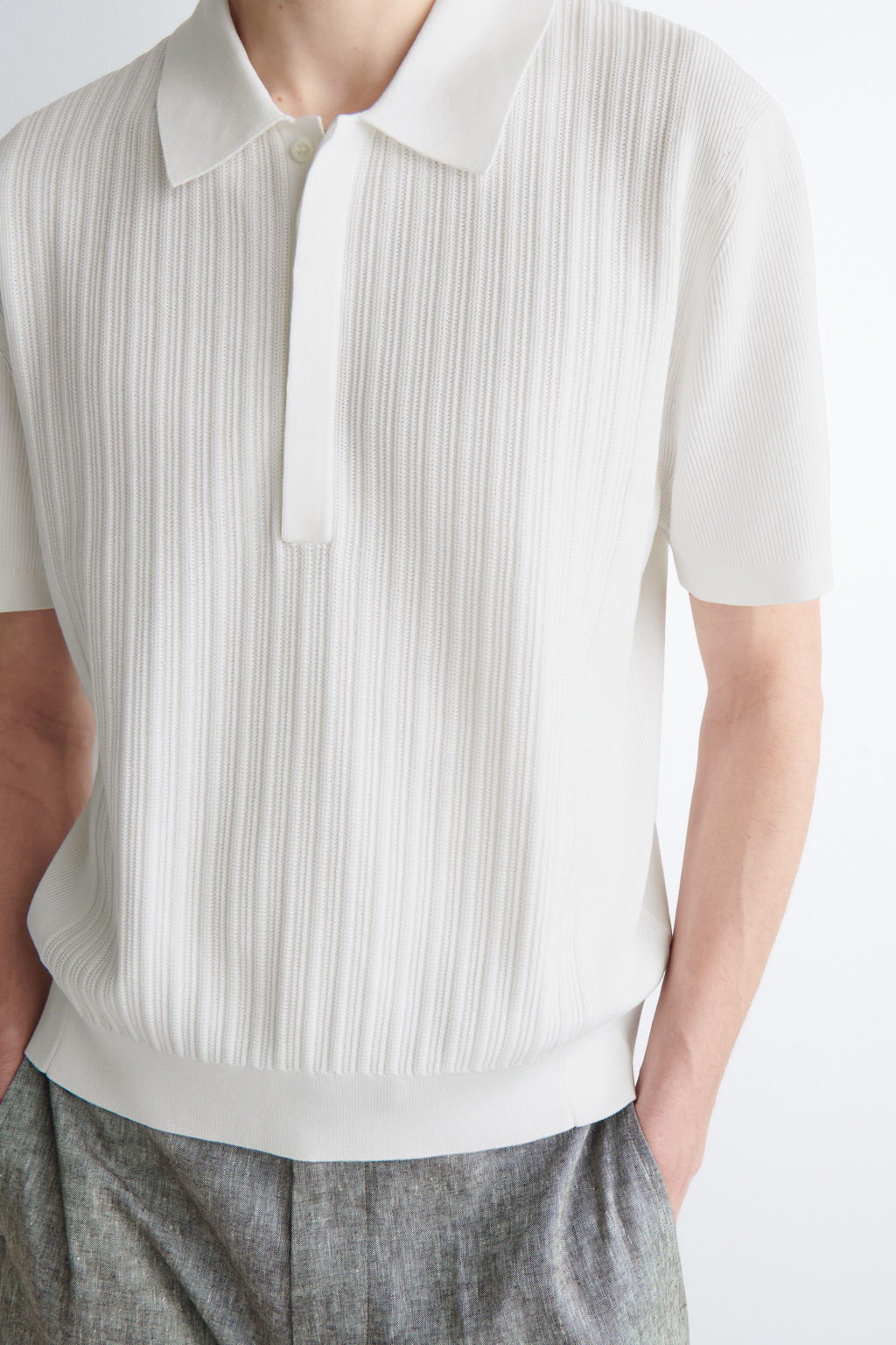 POLO DE ALGOD?N CON PANEL TEXTURIZADO - H&m фото 4
