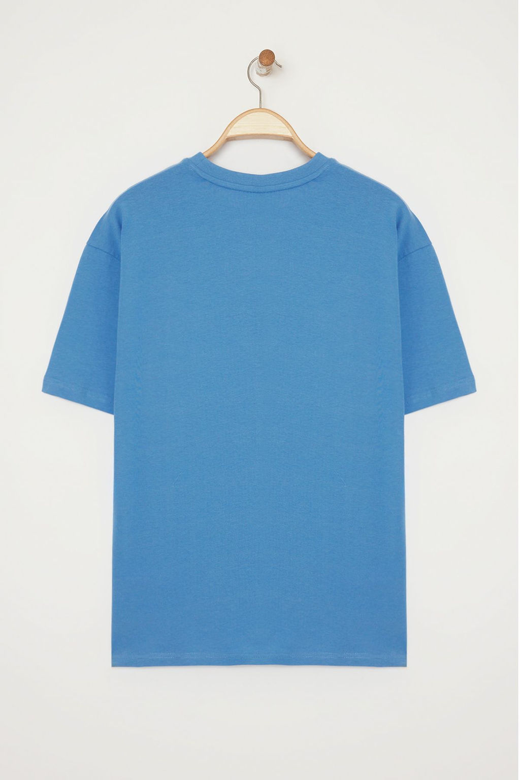 TRENDYOL MAN Ekru Unisex Oversize/Genis Kesim Ay?c?k Bask?l? %100 Pamuklu T-Shirt TMNSS25TS00158 - Trendyolmilla фото 24