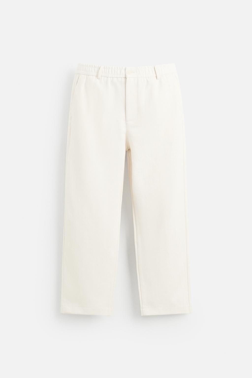 TEXTURED REGULAR FIT TROUSERS - Zara фото 7