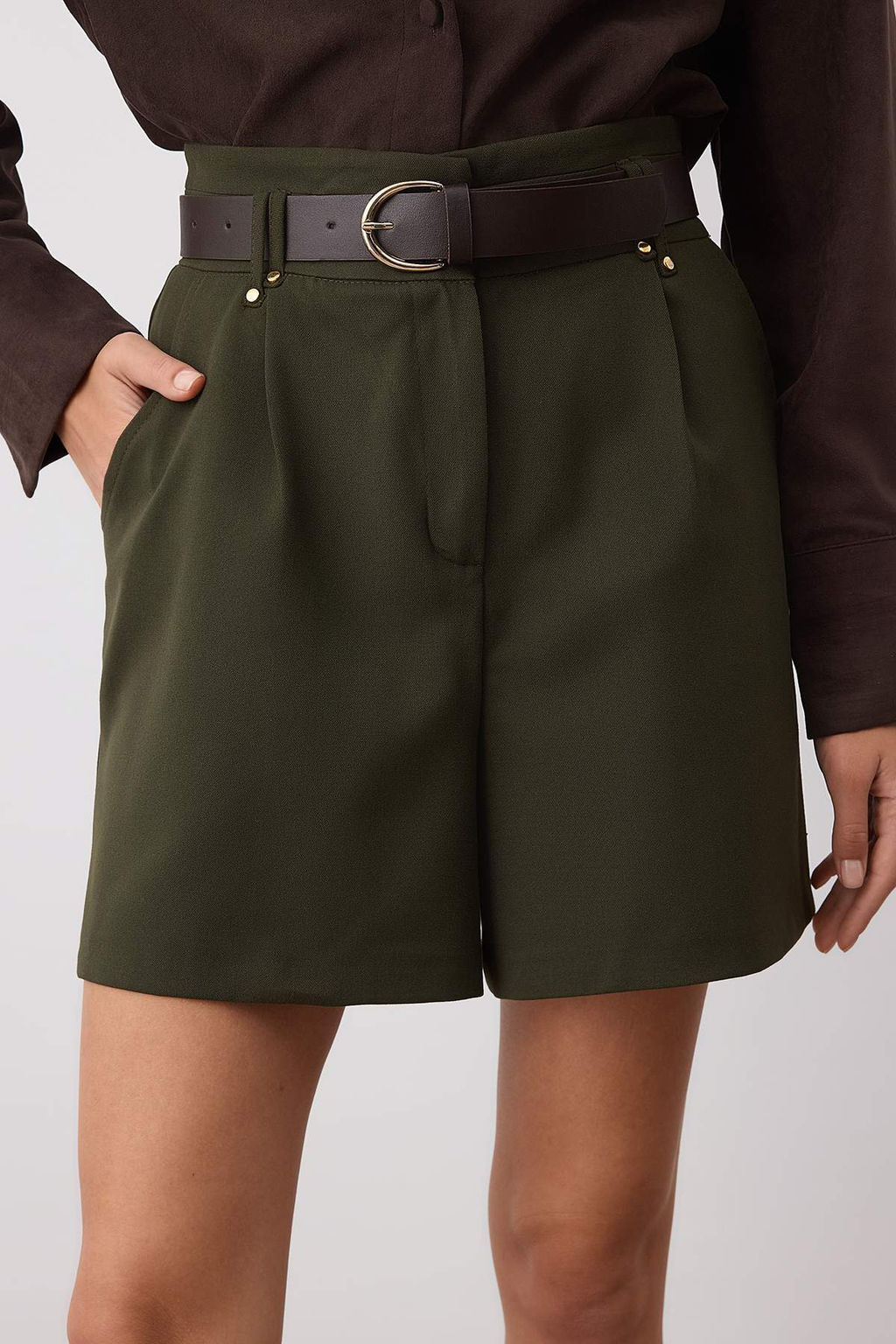 Haki Kemerli City Boy Sort & Bermuda TWOAW26SR00015 - Trendyolmilla фото 3