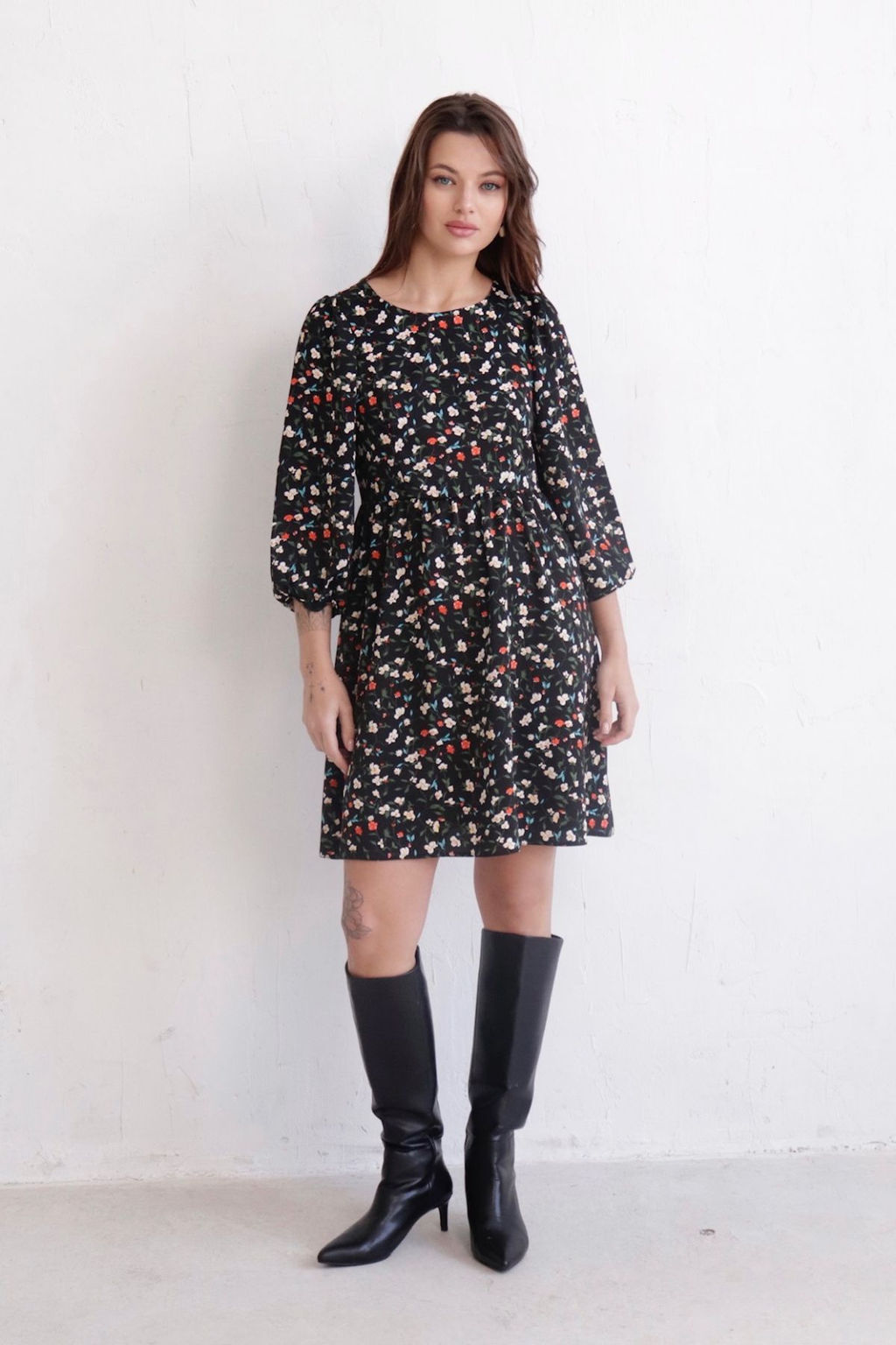 Martichelli Платье чёрное в цветок  фото 2