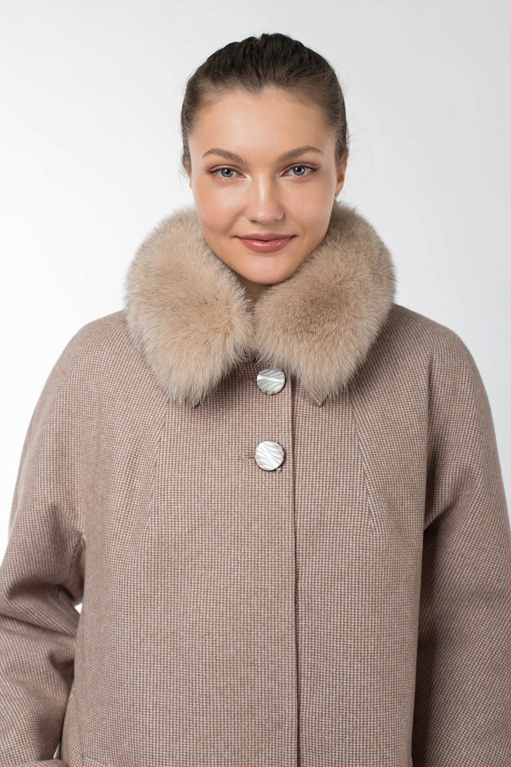 Мех натуральный (песец) Пальто утепленное Холлофайбер 300 - El podio фото 5