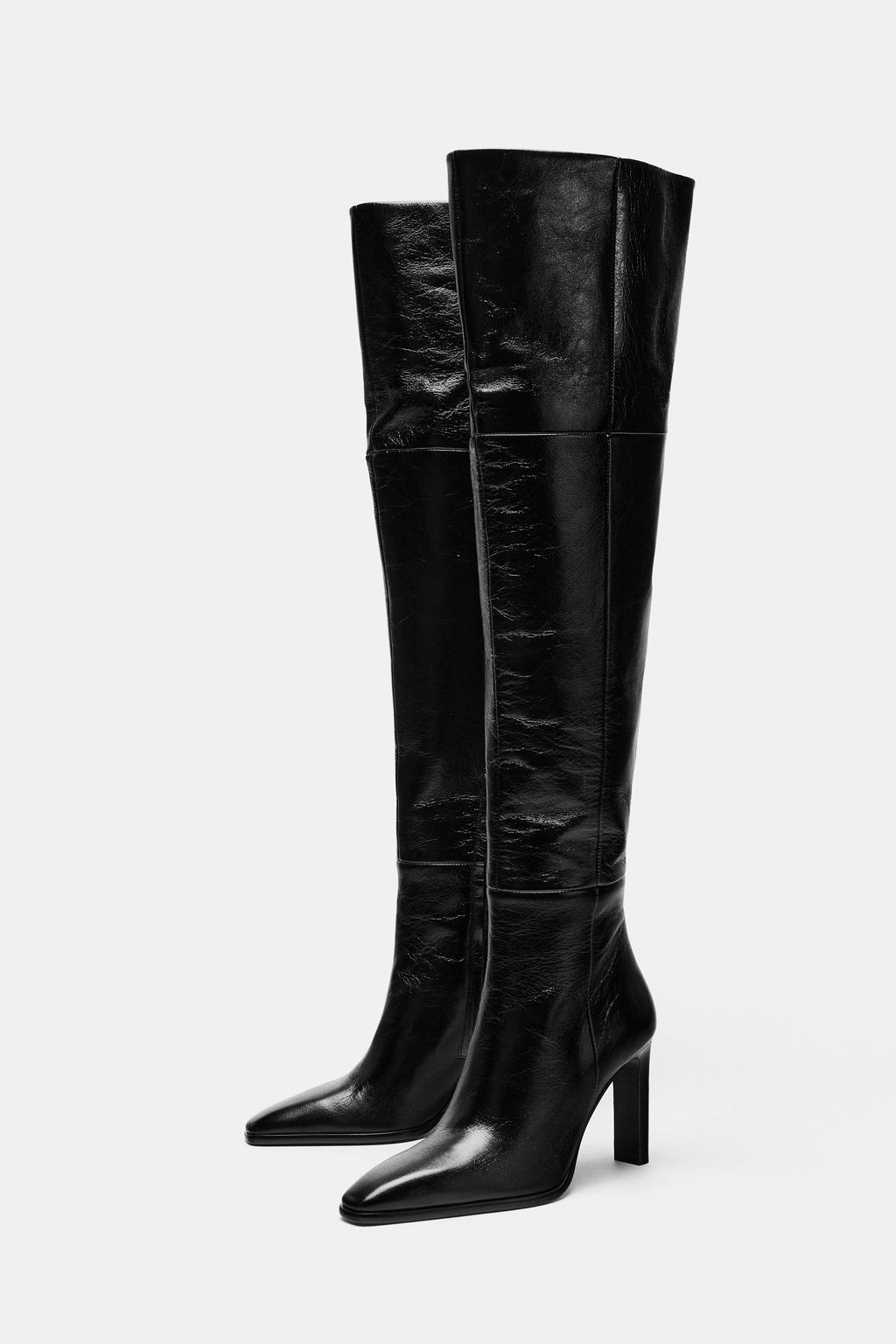 LEATHER XL HEELED BOOTS LIMITED EDITION - Zara фото 15
