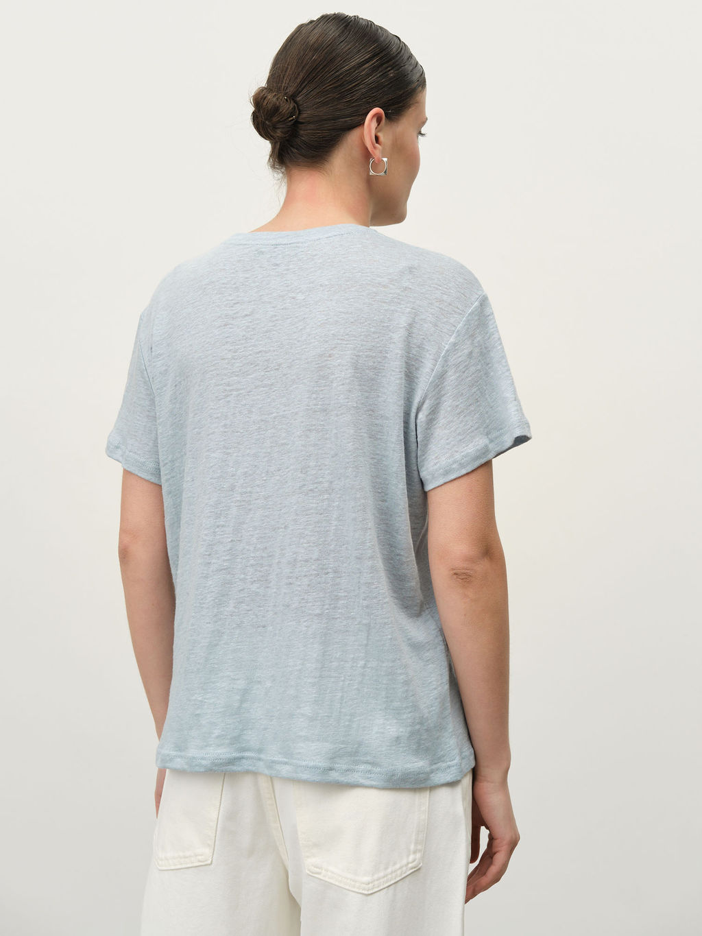 Футболка из льна 2882 голубая