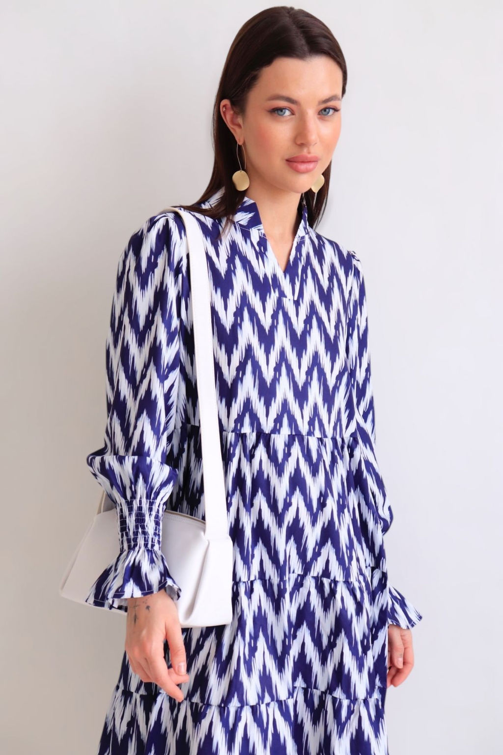 Martichelli Платье зиг-заг бело-синее  фото 2