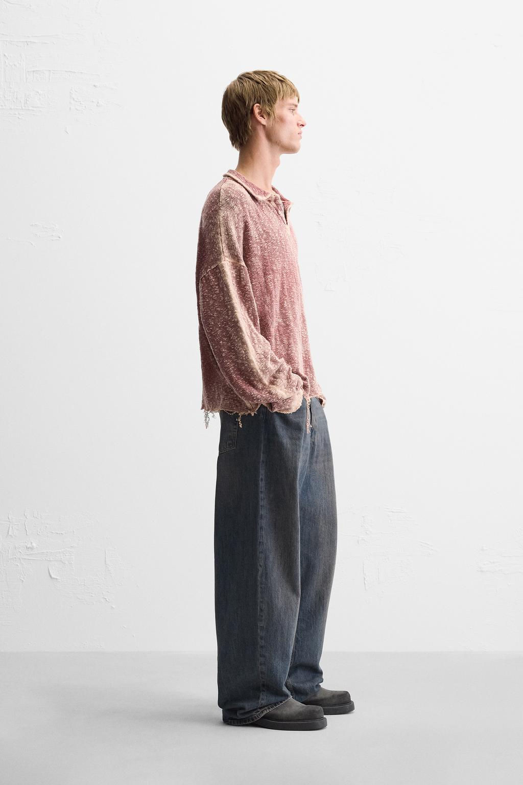 WASHED KNIT POLO SHIRT - Zara фото 4