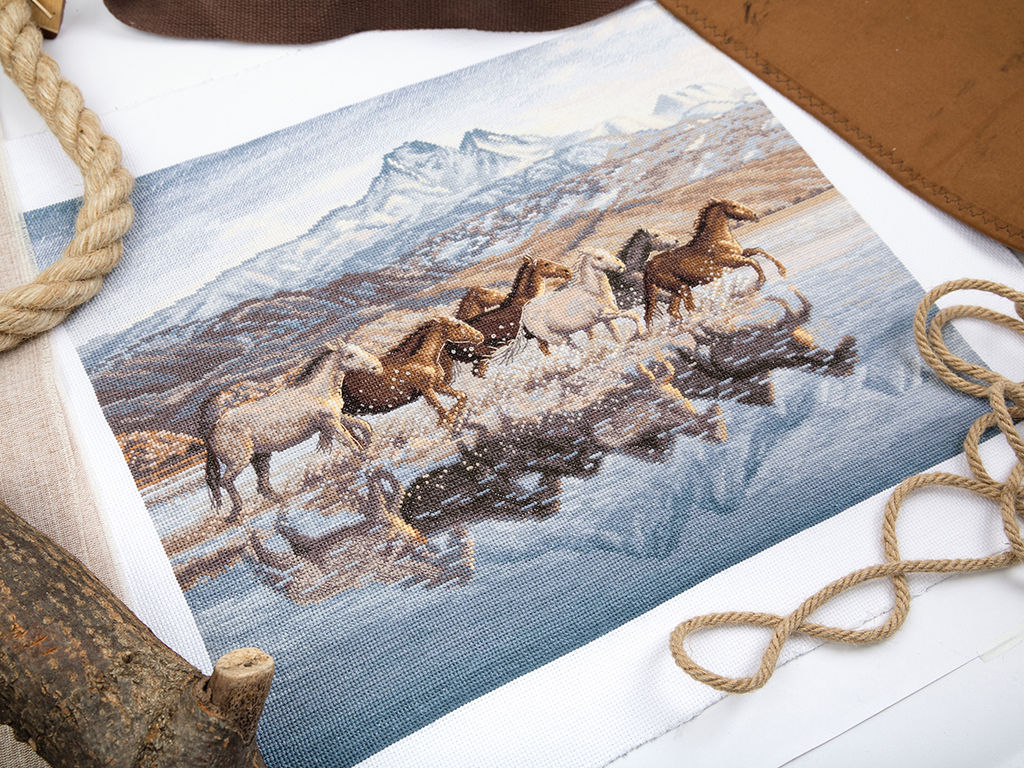 Набор для вышивания PANNA Золотая серия J-7244 Бегущие по волнам 38 х 30.5 см