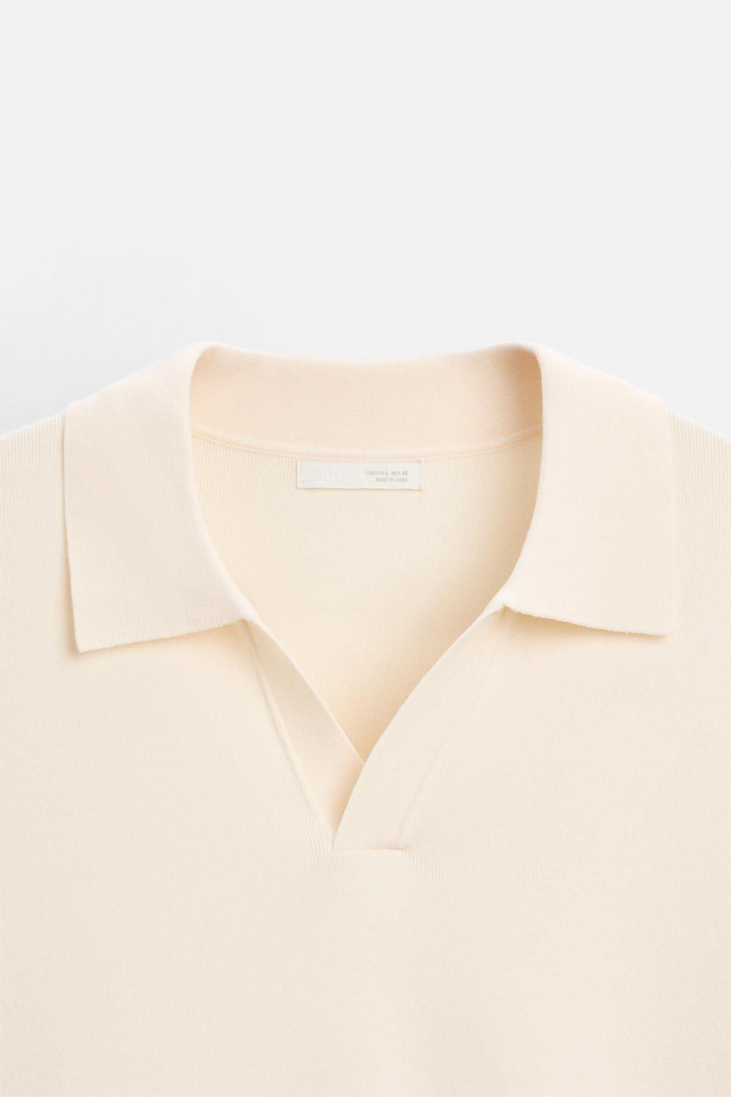 VISCOSE BLEND KNIT POLO SHIRT - Zara фото 8