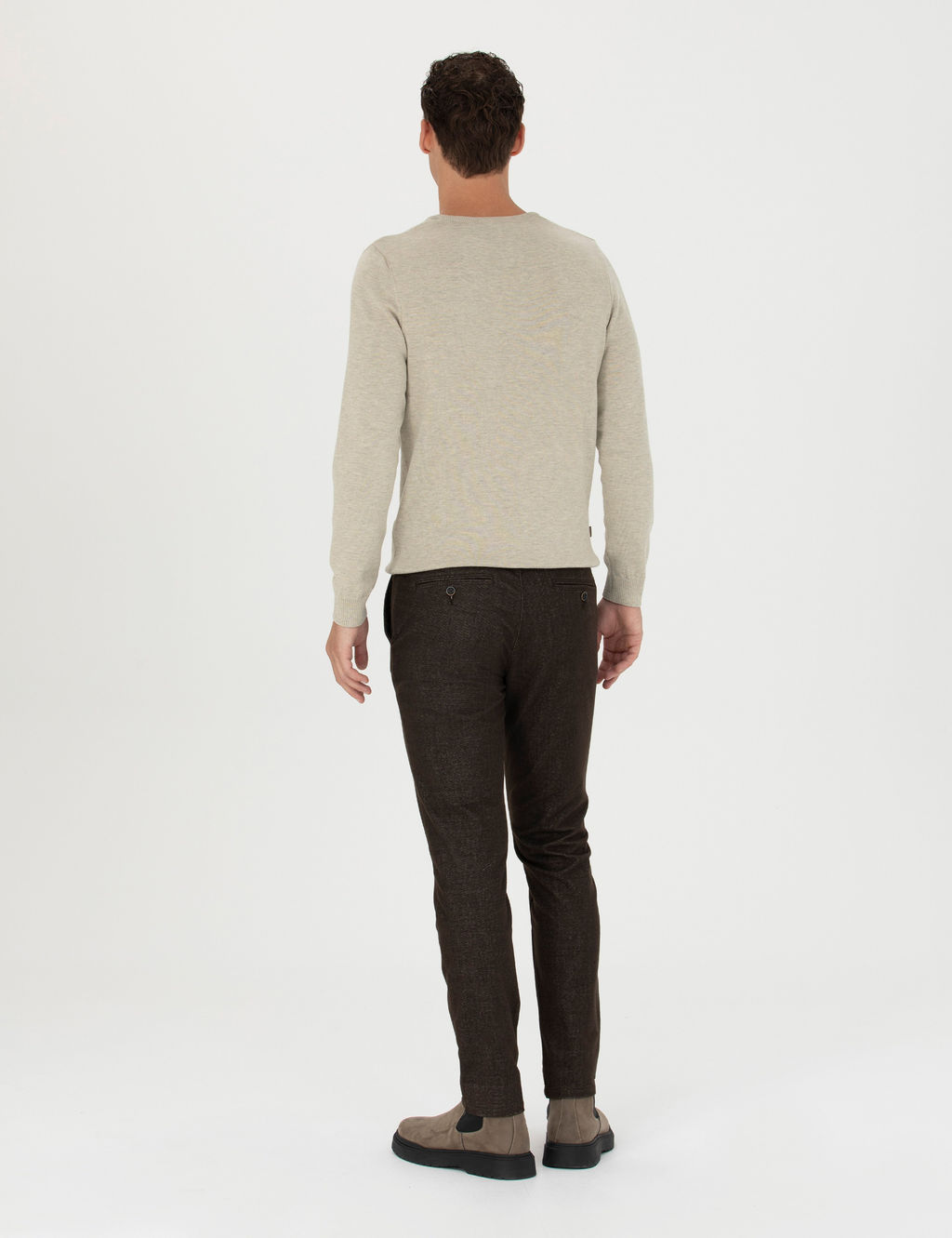 Kahverengi Slim Fit Kanvas Pantolon