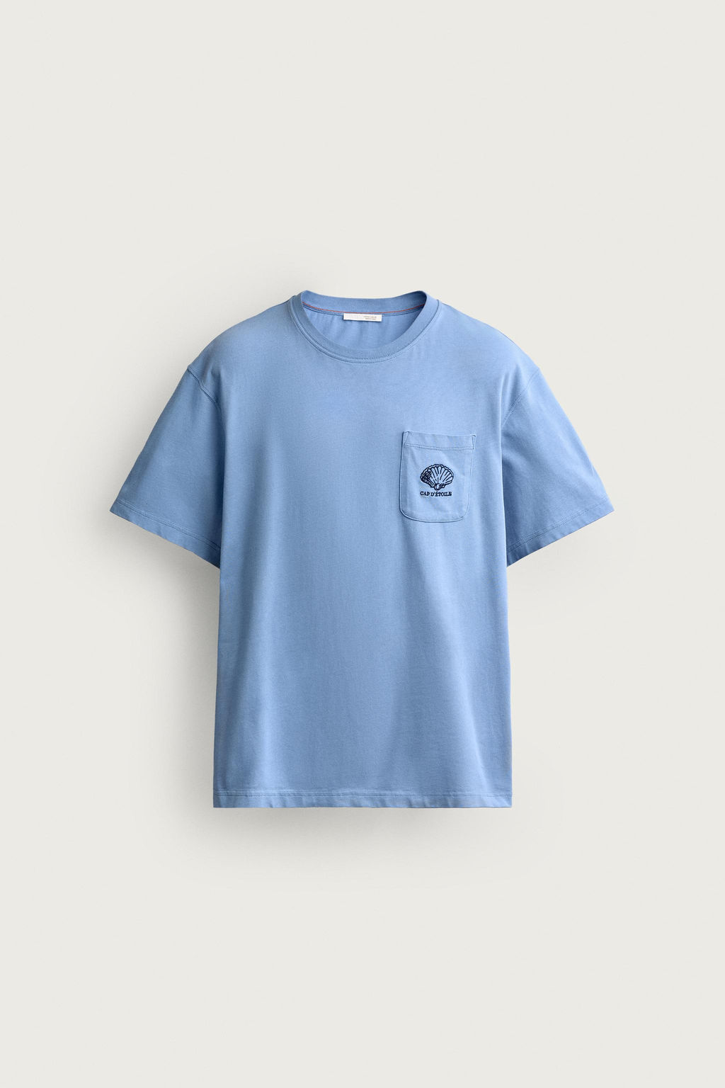 CAMISETA RELAXED FIT COMBINADA / Azul claro - Zara фото 7