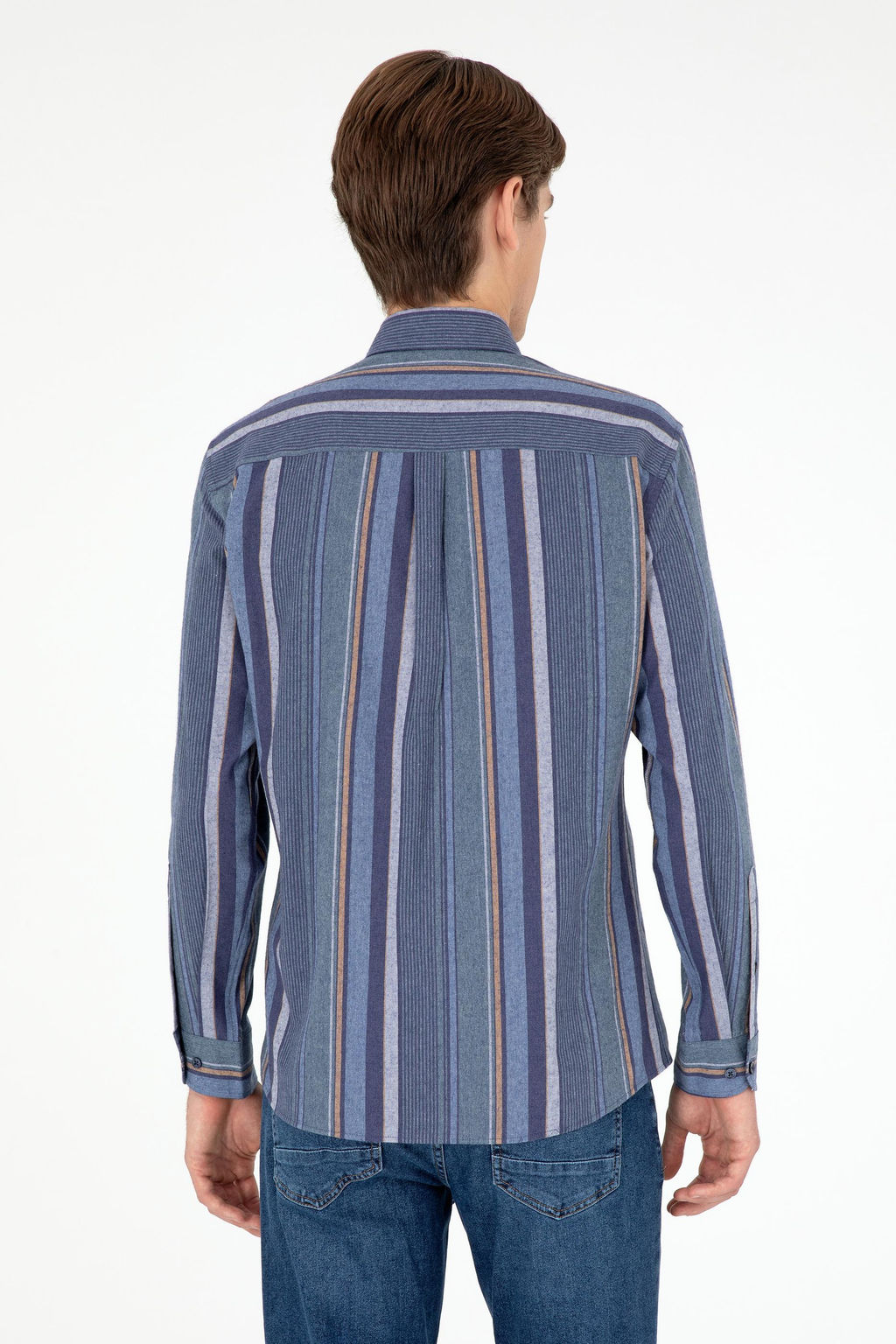 Мужская темно-зеленая рубашка с длинным рукавом - U.s. polo assn фото 5