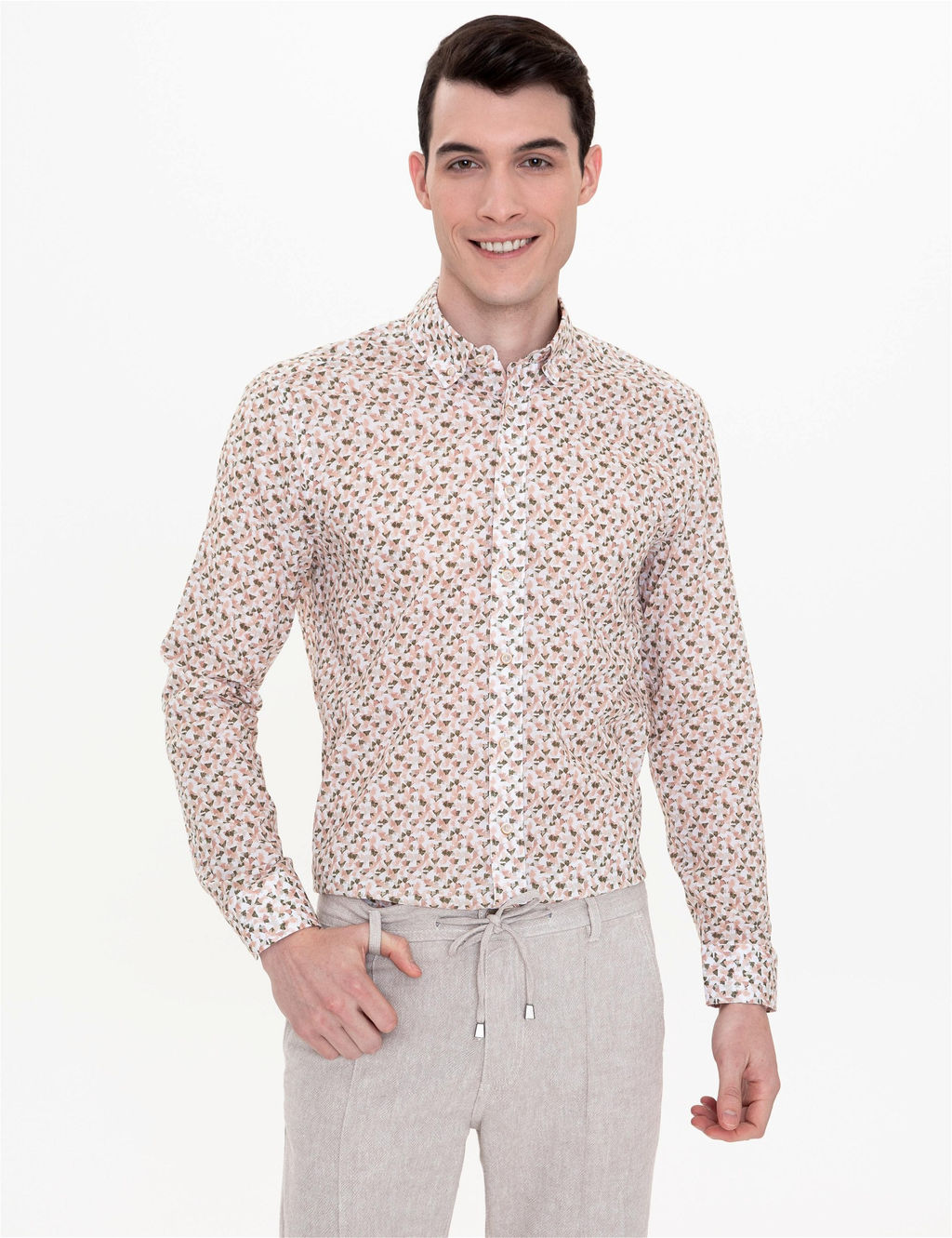 Haki Regular Fit Uzun Kollu G_mlek - Pierre cardin фото 3