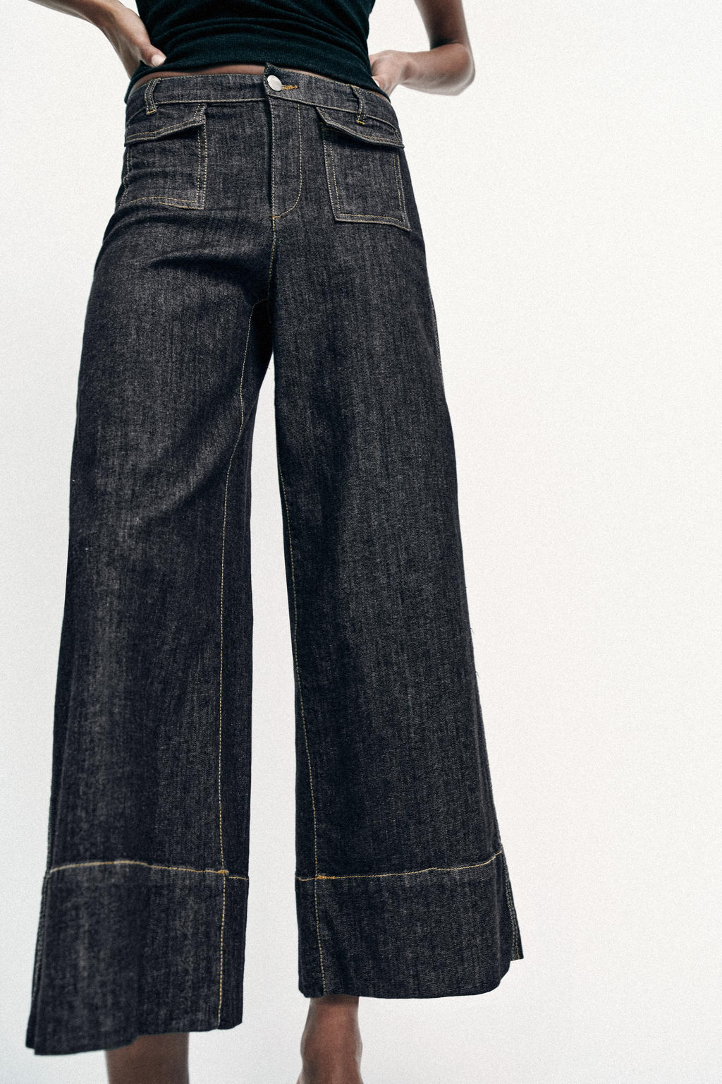 PANTALON Z1975 CULOTTE DENIM / Negro