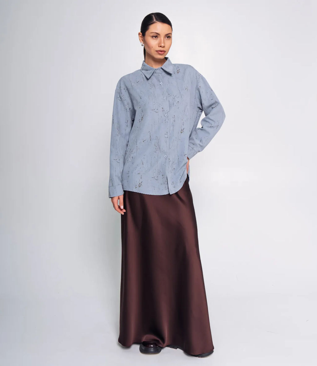 Рубашка #КТ1908, серо-голубой