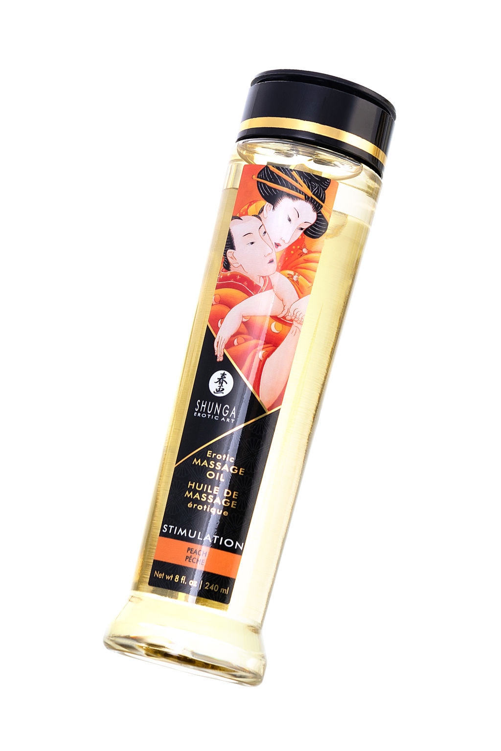 Масло массажное для тела Shunga Активный персик (Stimulation. Peach), 240 мл.