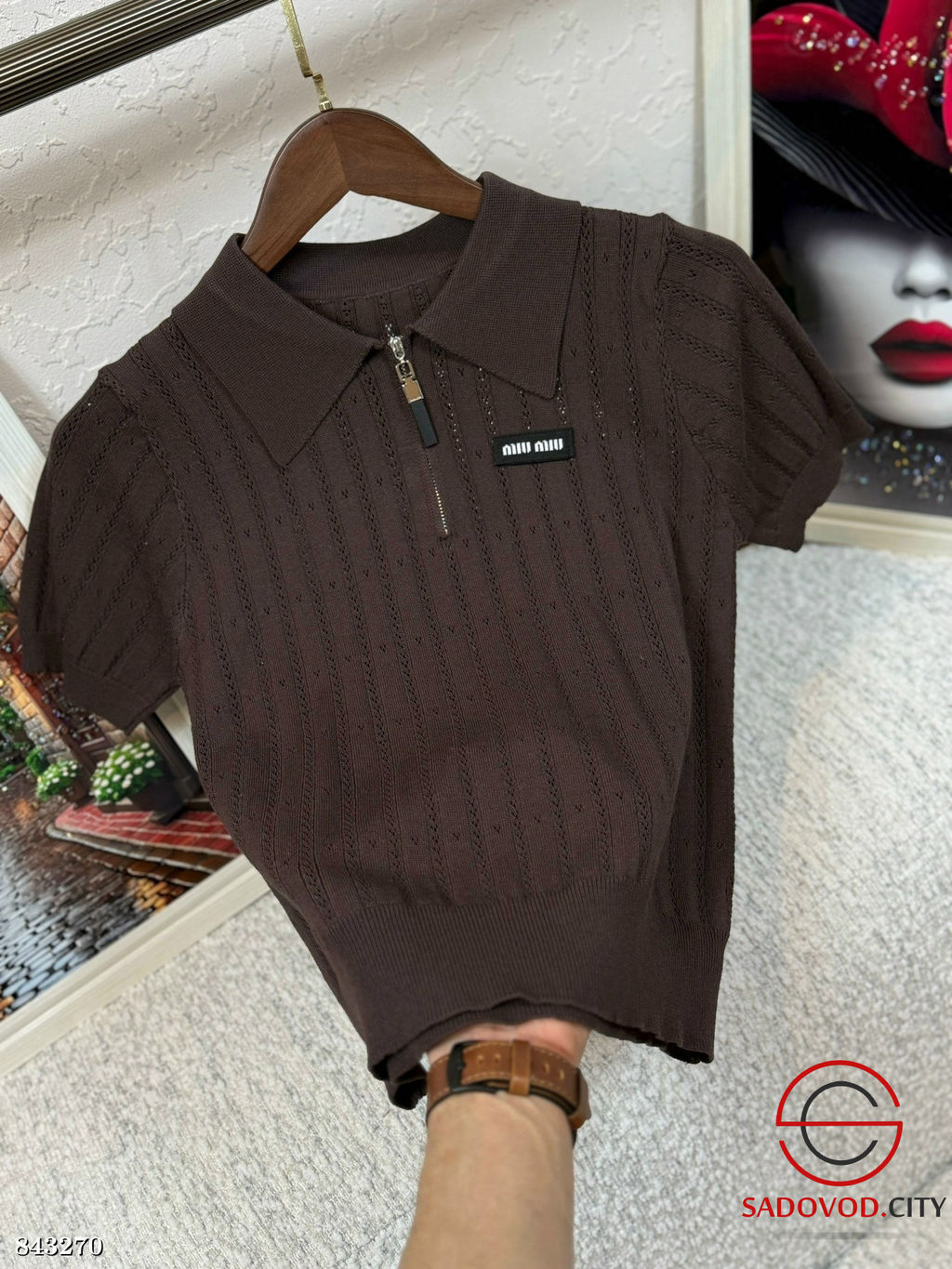 Футболка женская на полузамке