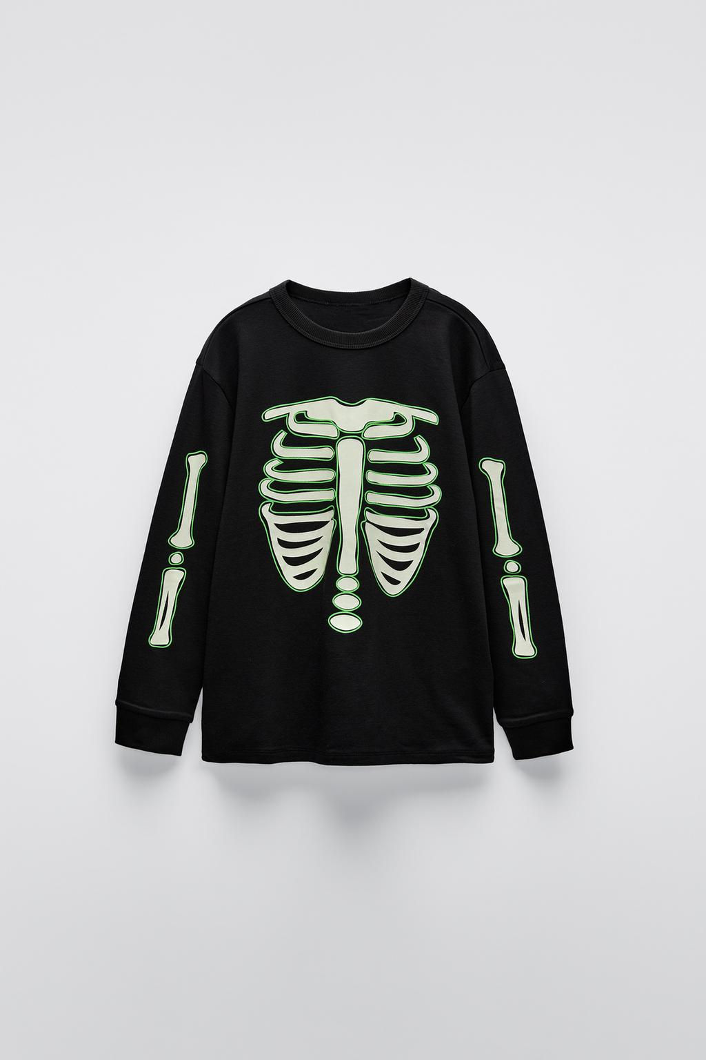 AGES 6-14 YEARS/GLOW-IN-THE-DARK SKELETON PYJAMAS - Zara фото 2