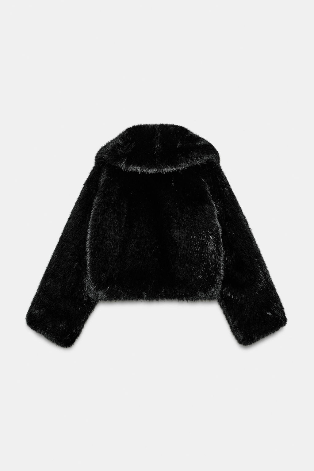SHORT FAUX FUR COAT WITH LAPEL COLLAR - Zara фото 19